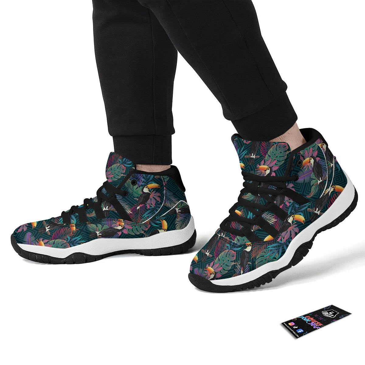 Exotic Tropical Toucan Black Bball Shoes-grizzshop