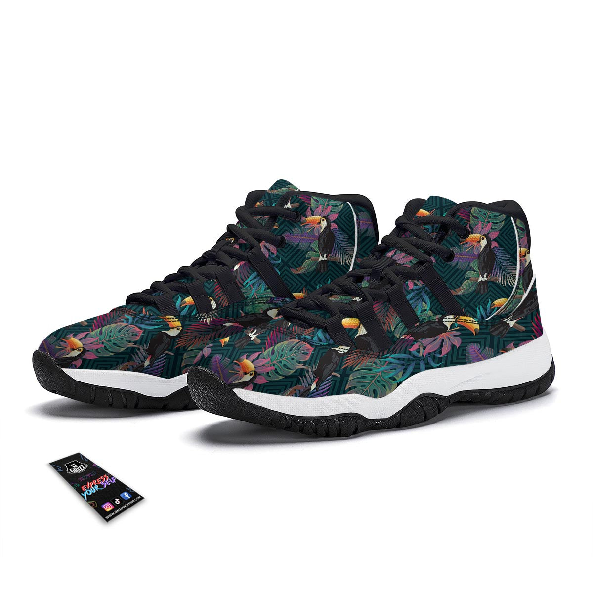 Exotic Tropical Toucan Black Bball Shoes-grizzshop