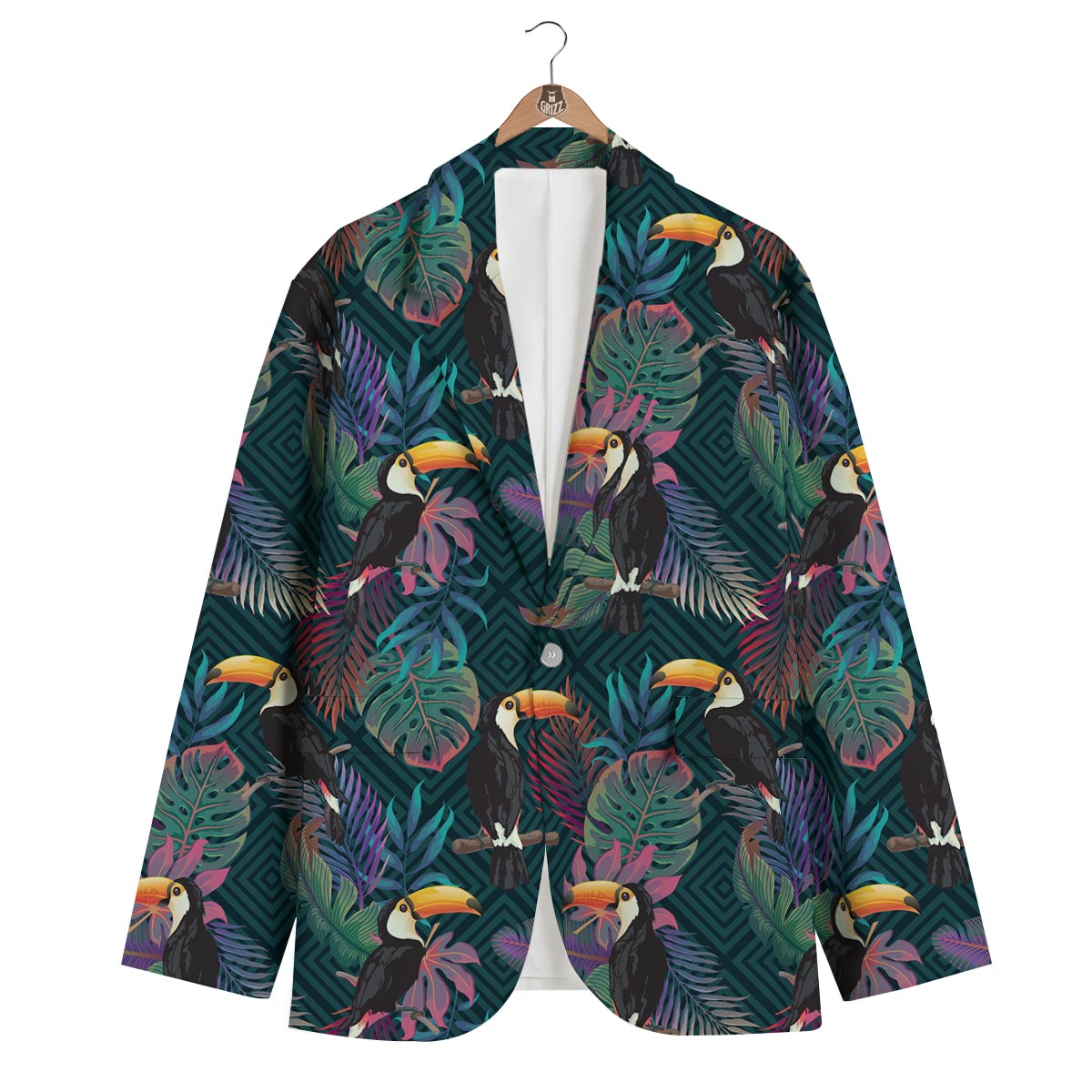 Exotic Tropical Toucan Men's Blazer-grizzshop