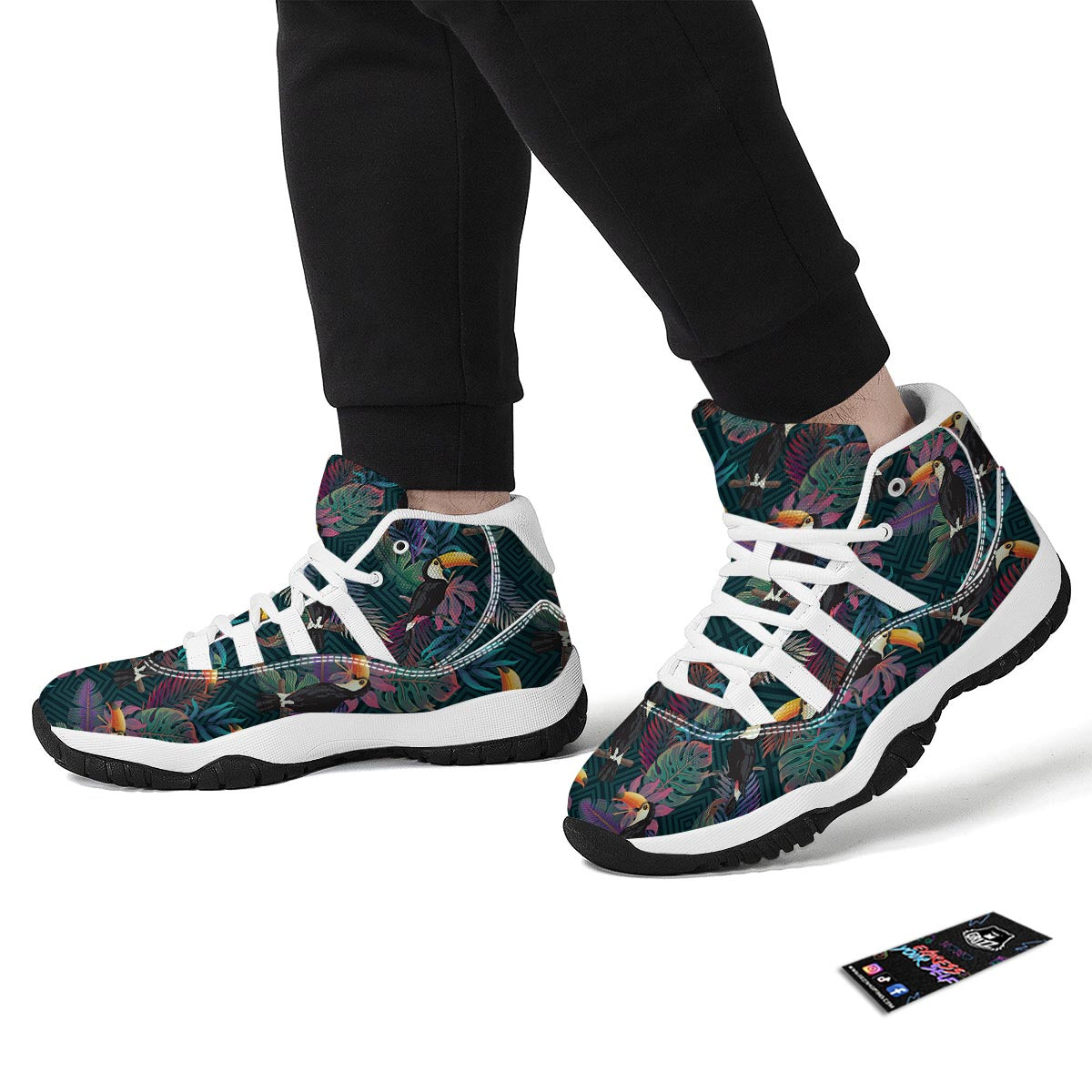 Exotic Tropical Toucan White Bball Shoes-grizzshop