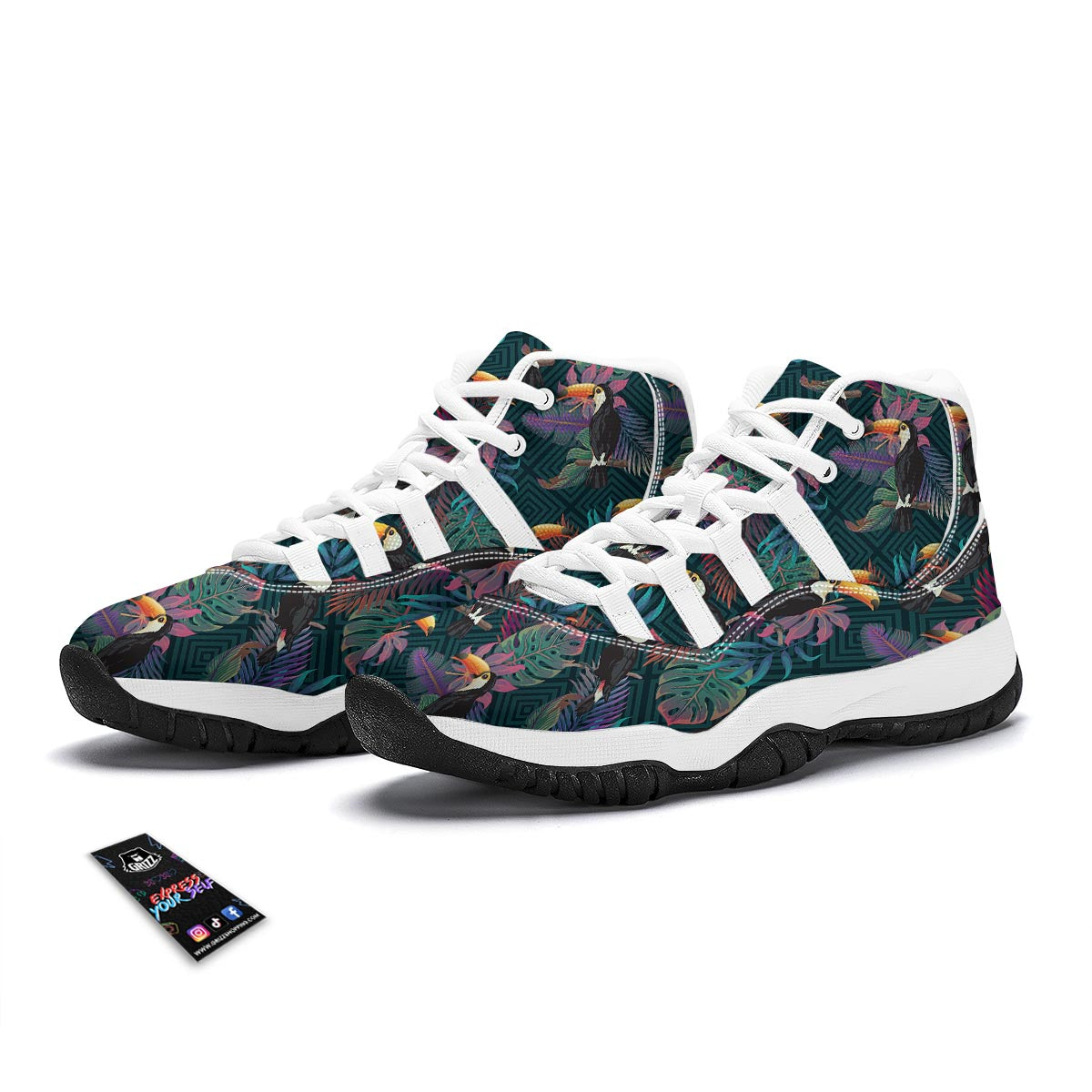 Exotic Tropical Toucan White Bball Shoes-grizzshop