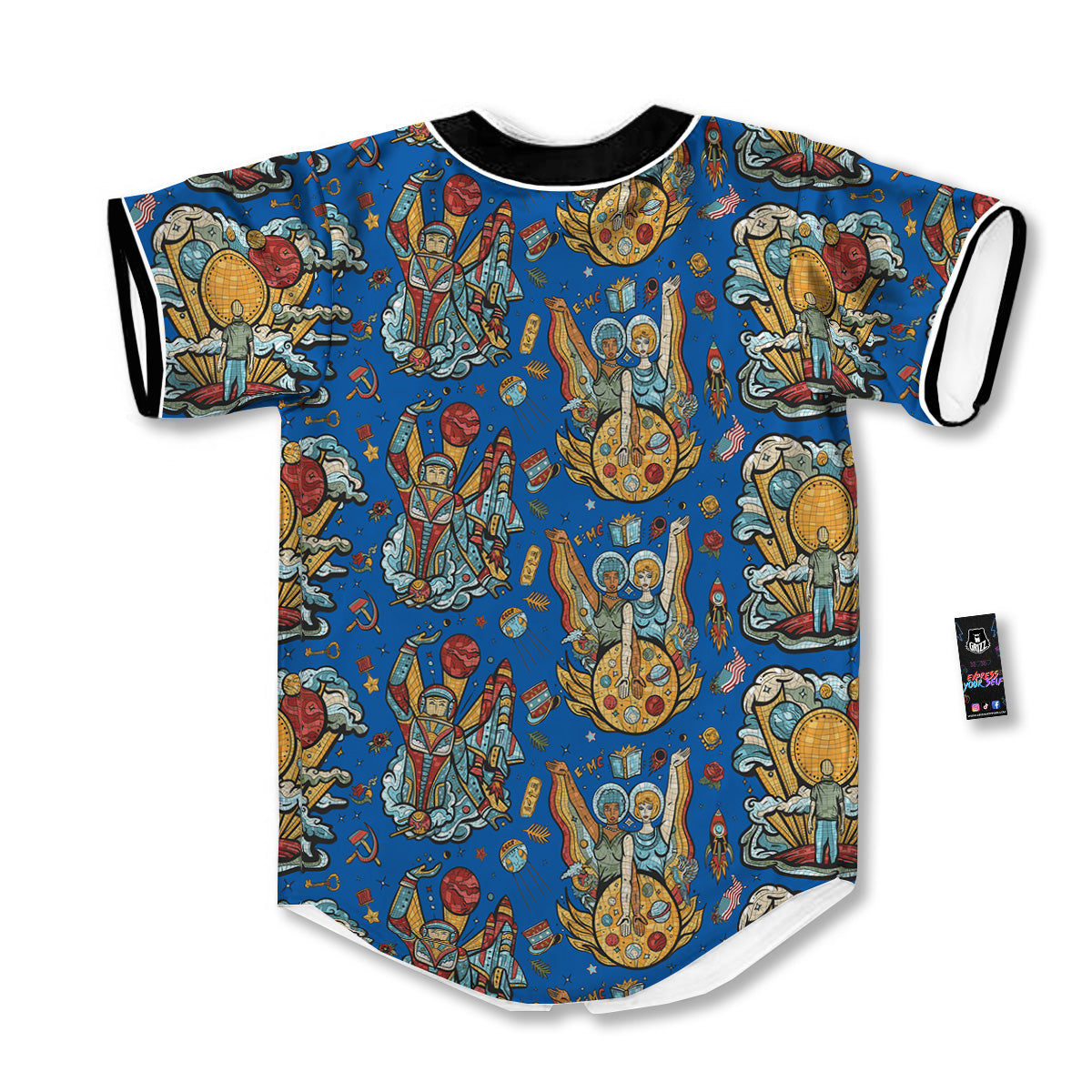 Exploration Of Mars Planet Print Pattern Baseball Jersey-grizzshop