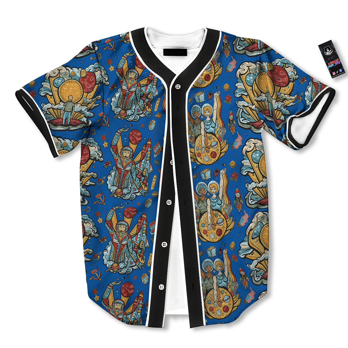 Exploration Of Mars Planet Print Pattern Baseball Jersey-grizzshop