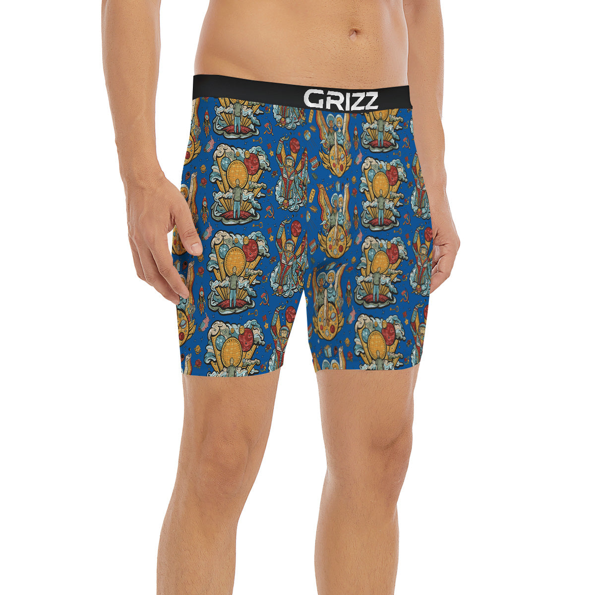 Exploration Of Mars Planet Print Pattern Boxer Briefs-grizzshop