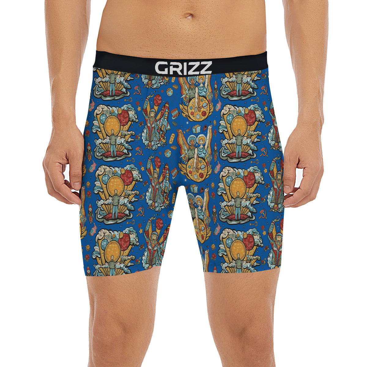 Exploration Of Mars Planet Print Pattern Boxer Briefs-grizzshop