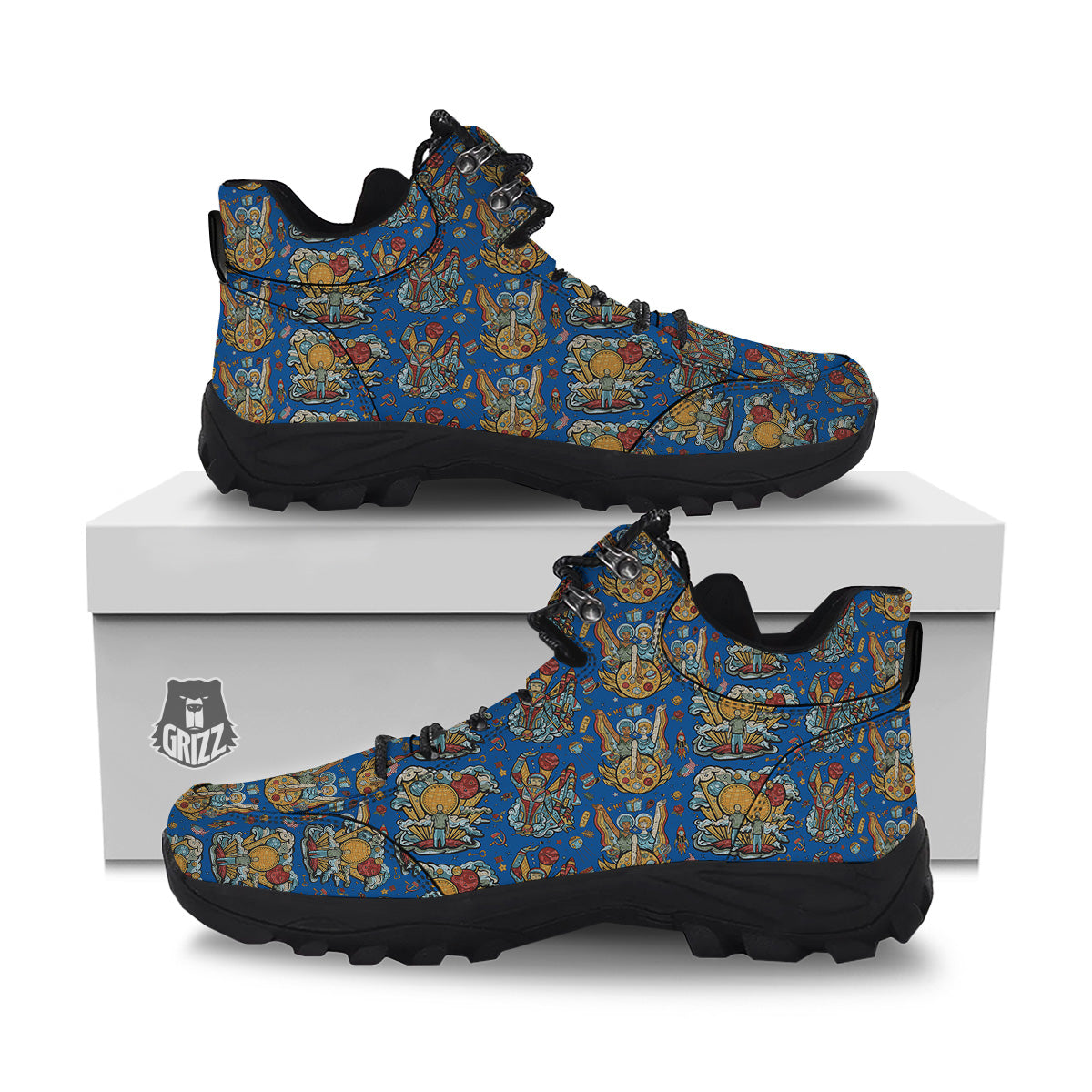 Exploration Of Mars Planet Print Pattern Hiking Shoes-grizzshop