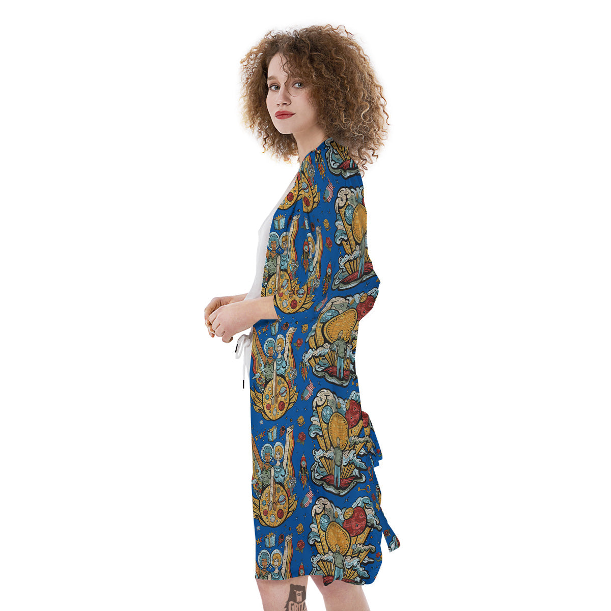 Exploration Of Mars Planet Print Pattern Kimono-grizzshop