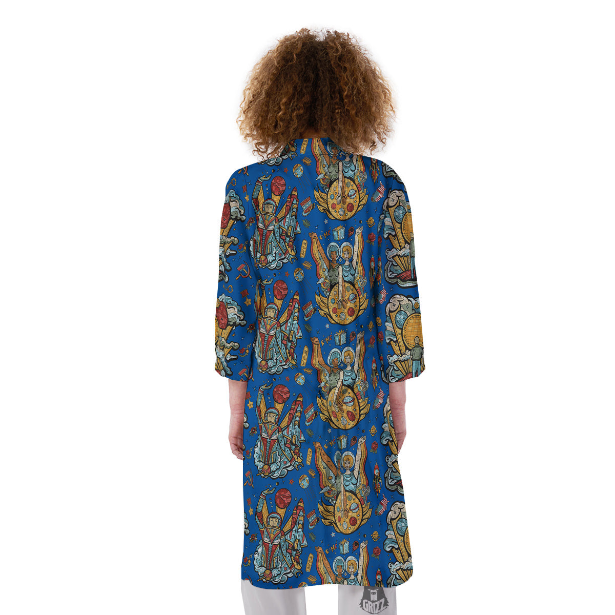 Exploration Of Mars Planet Print Pattern Kimono-grizzshop