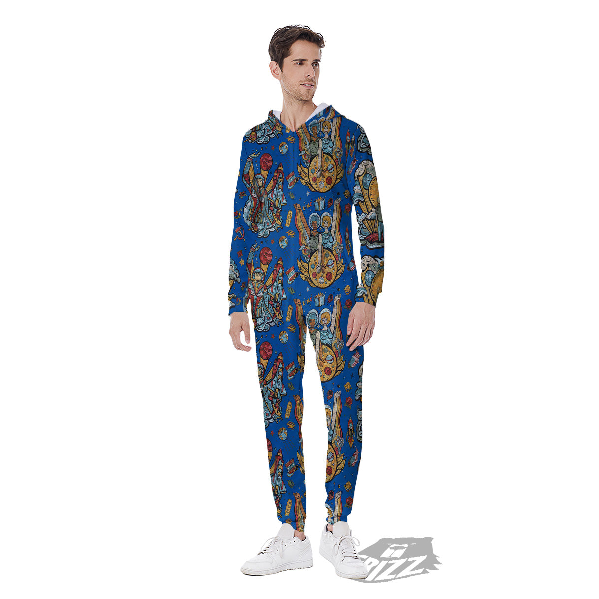 Exploration Of Mars Planet Print Pattern Men's Jumpsuit-grizzshop