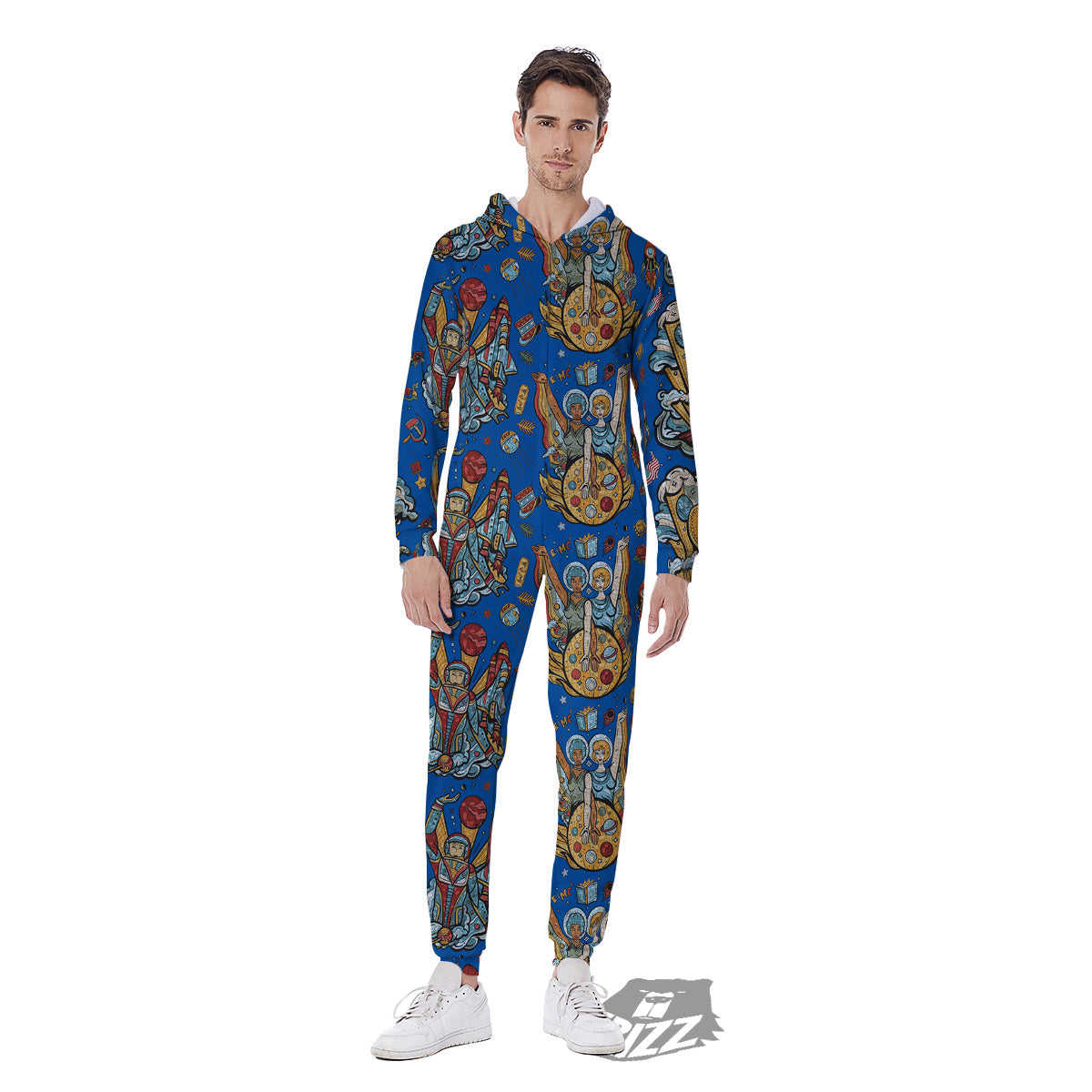 Exploration Of Mars Planet Print Pattern Men's Jumpsuit-grizzshop