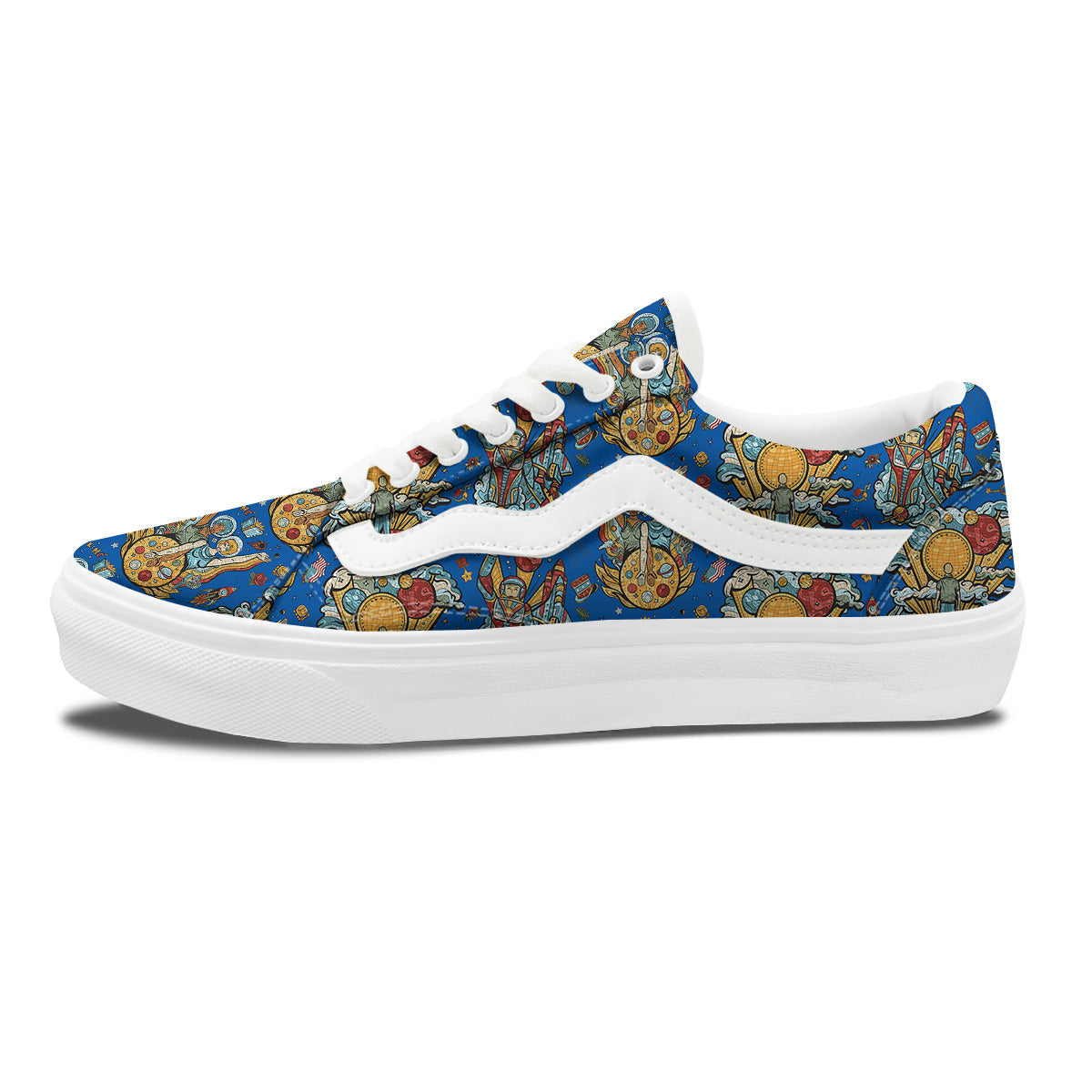 Exploration Of Mars Planet Print Pattern Skate Shoes-grizzshop