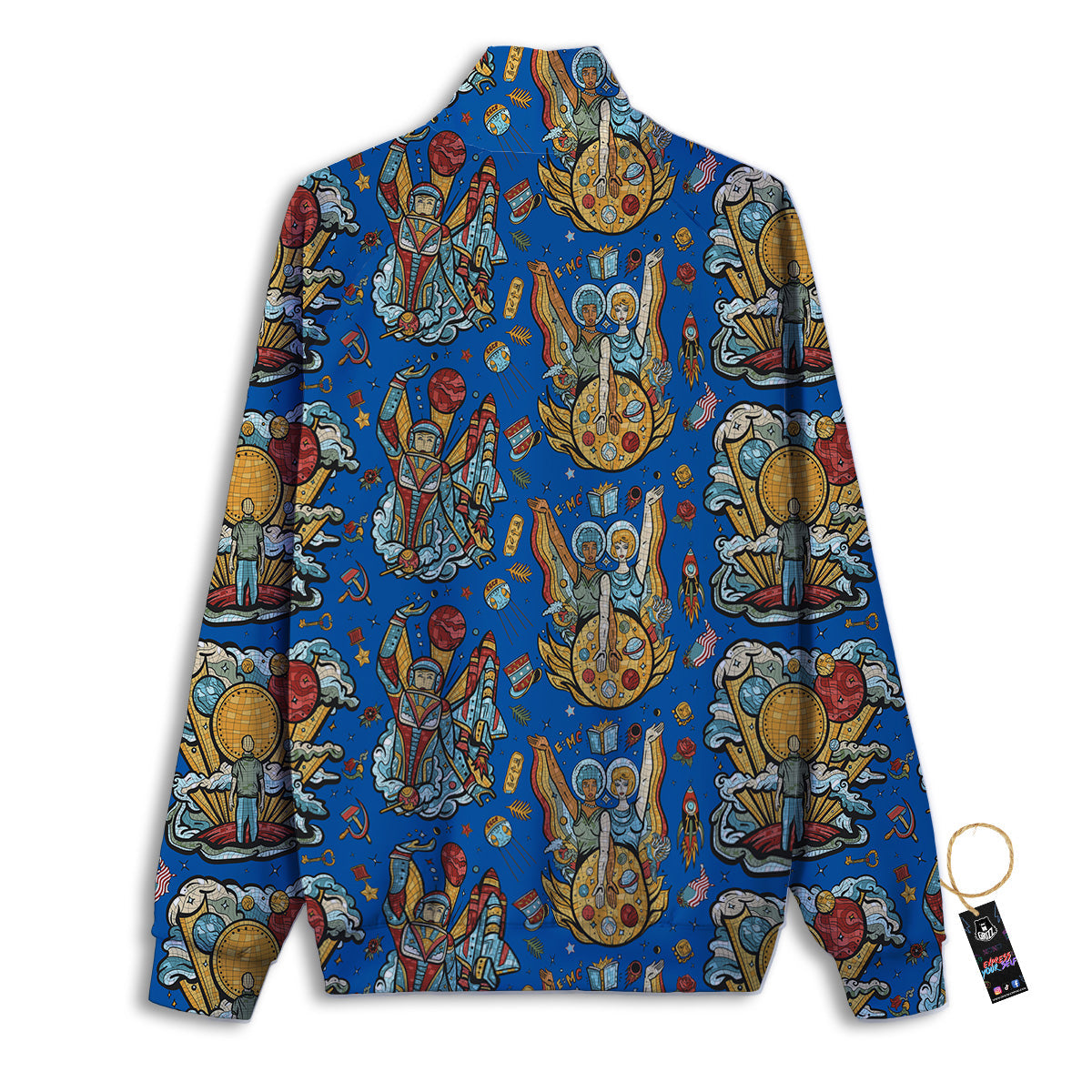 Exploration Of Mars Planet Print Pattern Track Jacket-grizzshop