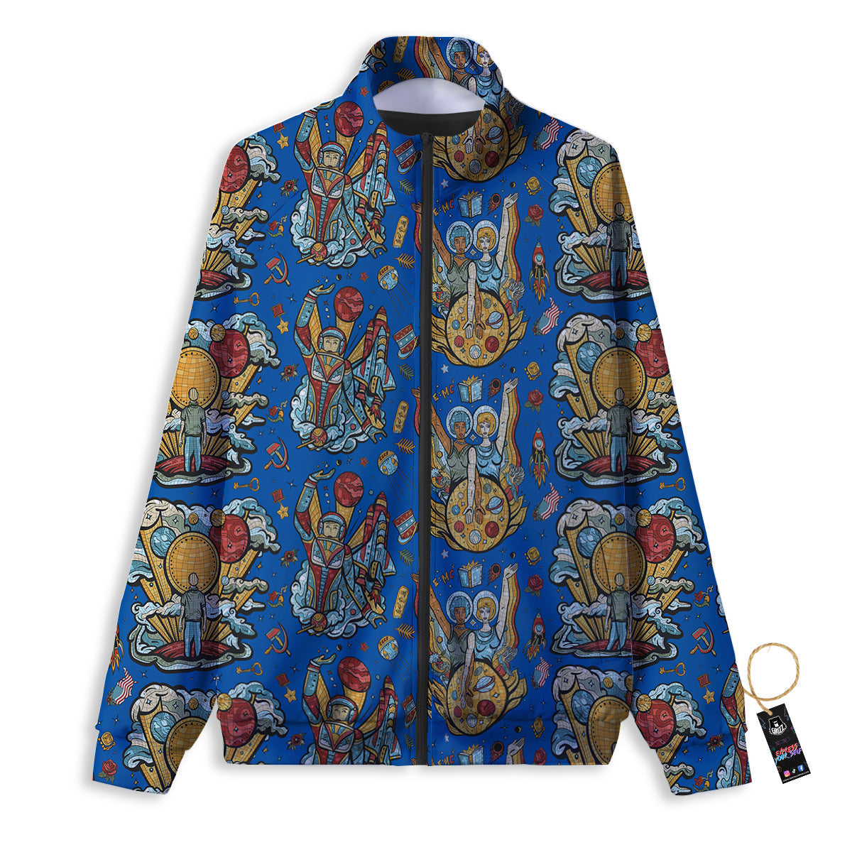 Exploration Of Mars Planet Print Pattern Track Jacket-grizzshop