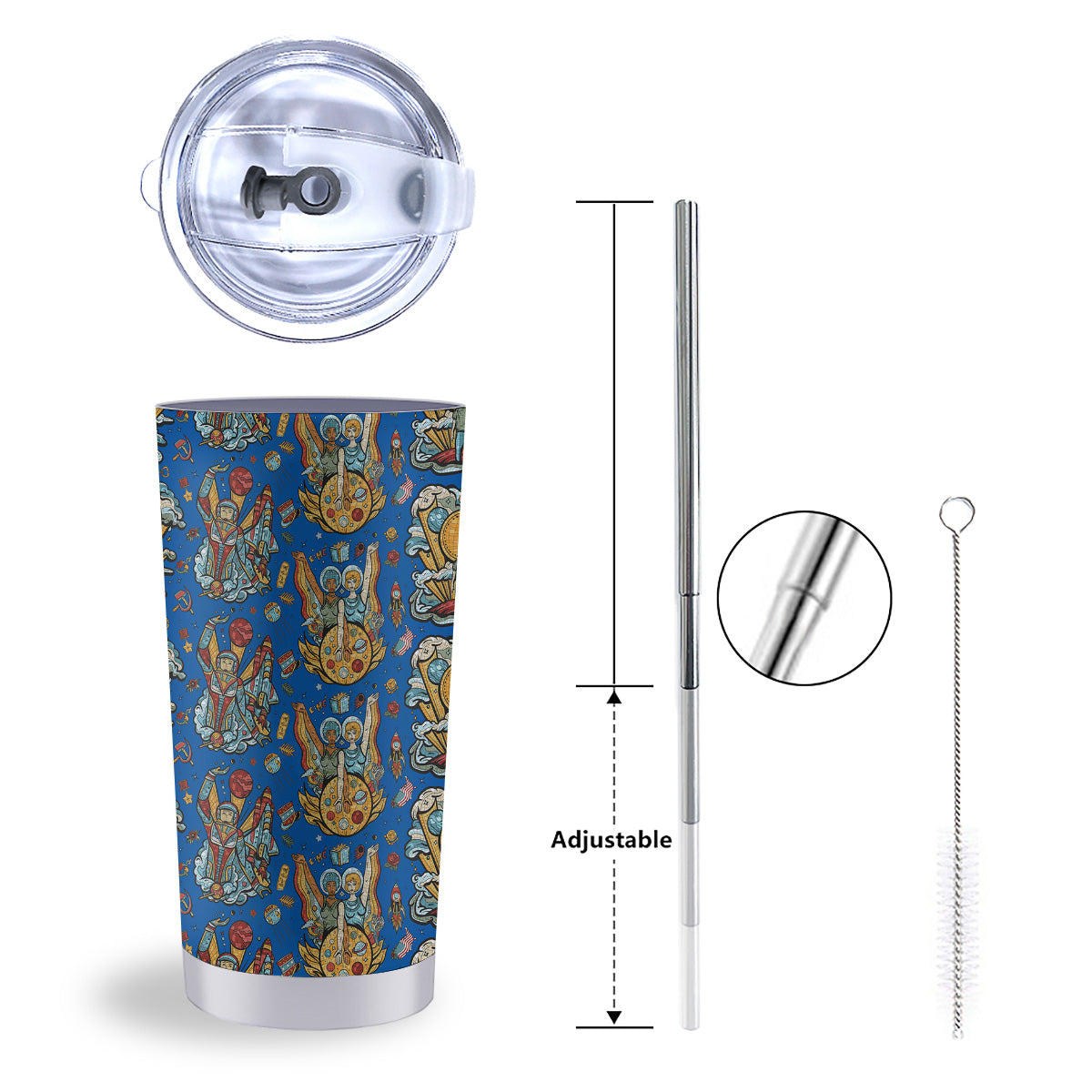 Exploration Of Mars Planet Print Pattern Tumbler-grizzshop