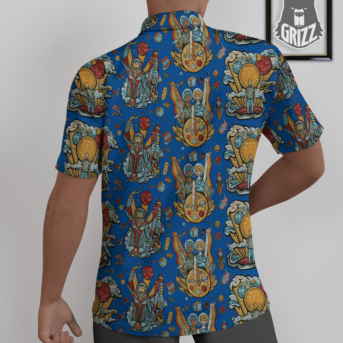 Exploration Of Mars Planet Print Pattern Untucked Shirts-grizzshop
