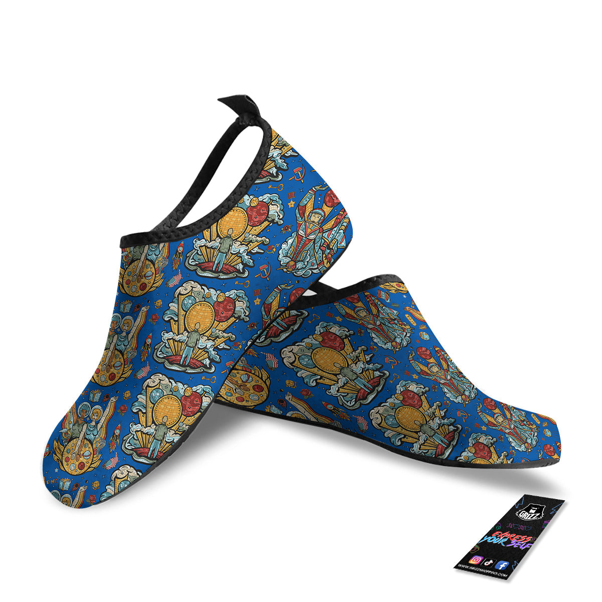 Exploration Of Mars Planet Print Pattern Water Shoes-grizzshop