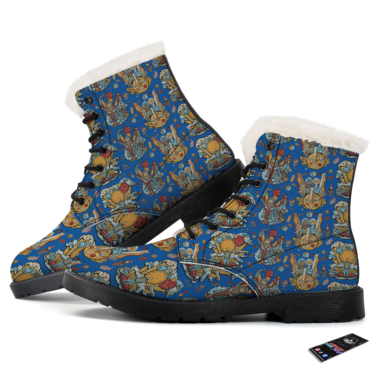 Exploration Of Mars Planet Print Pattern Winter Boots-grizzshop