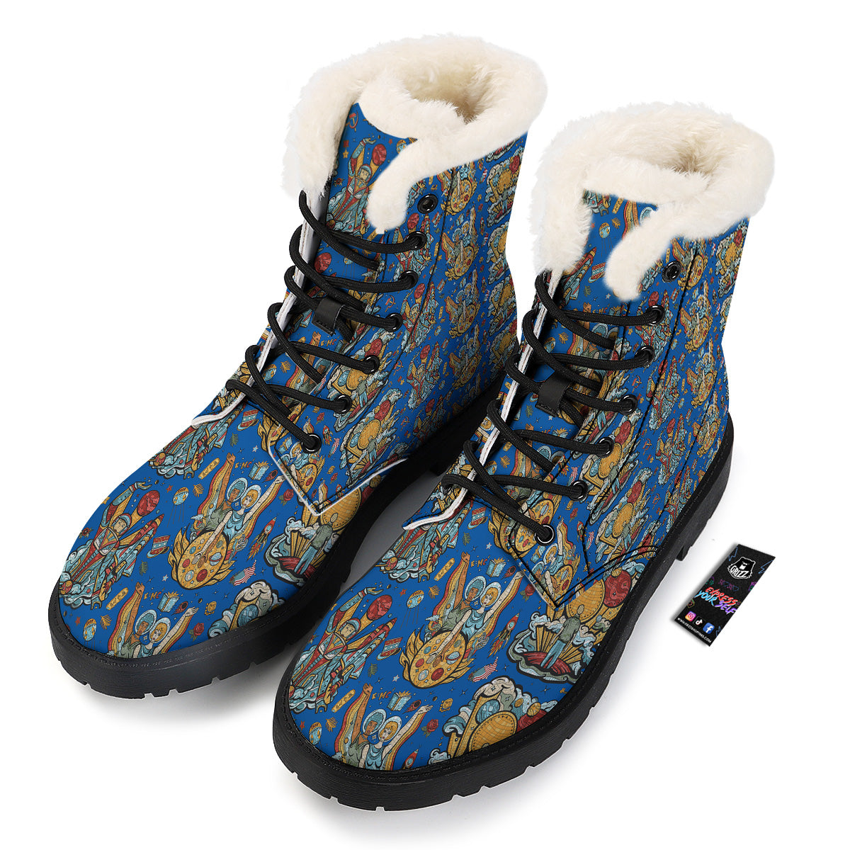 Exploration Of Mars Planet Print Pattern Winter Boots-grizzshop