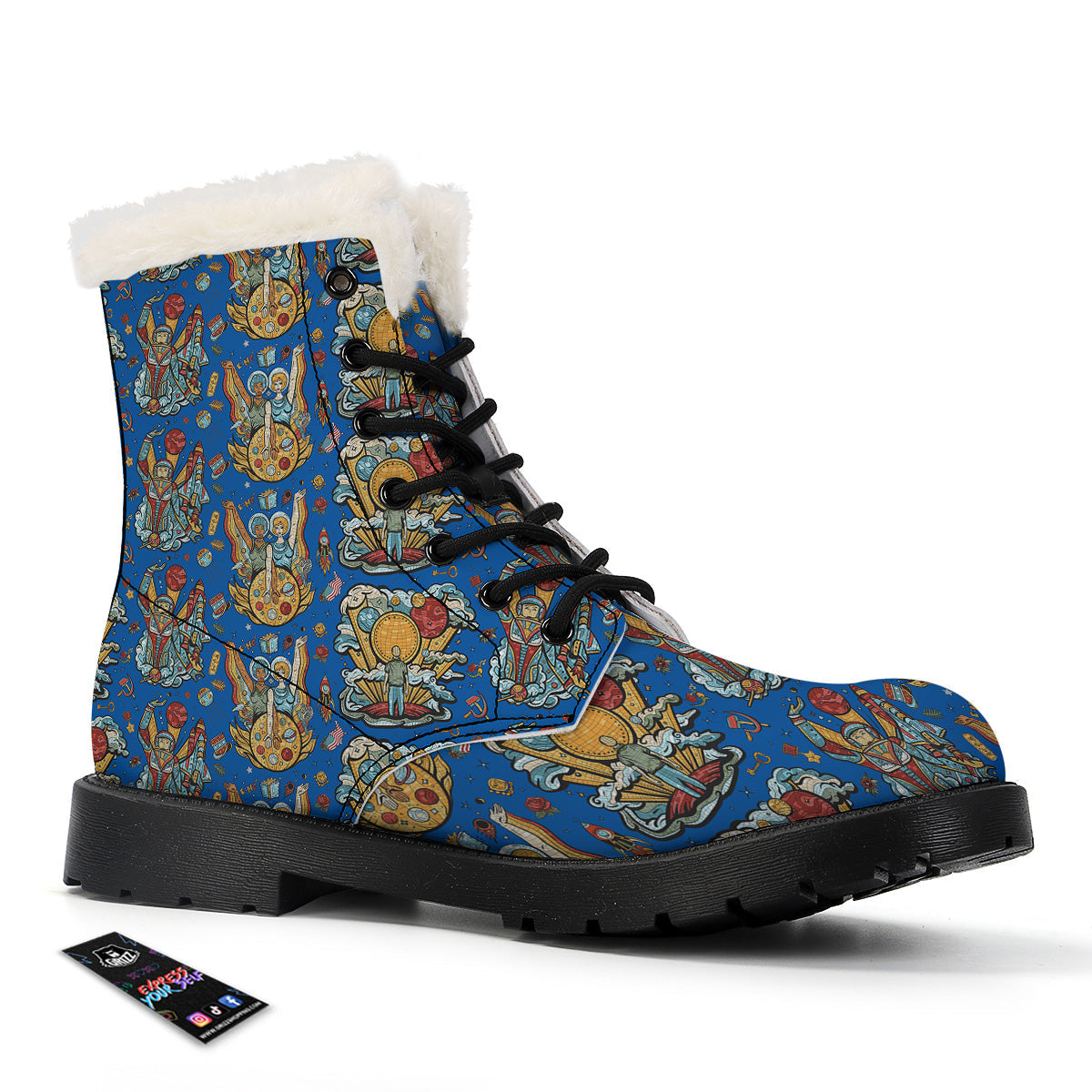 Exploration Of Mars Planet Print Pattern Winter Boots-grizzshop