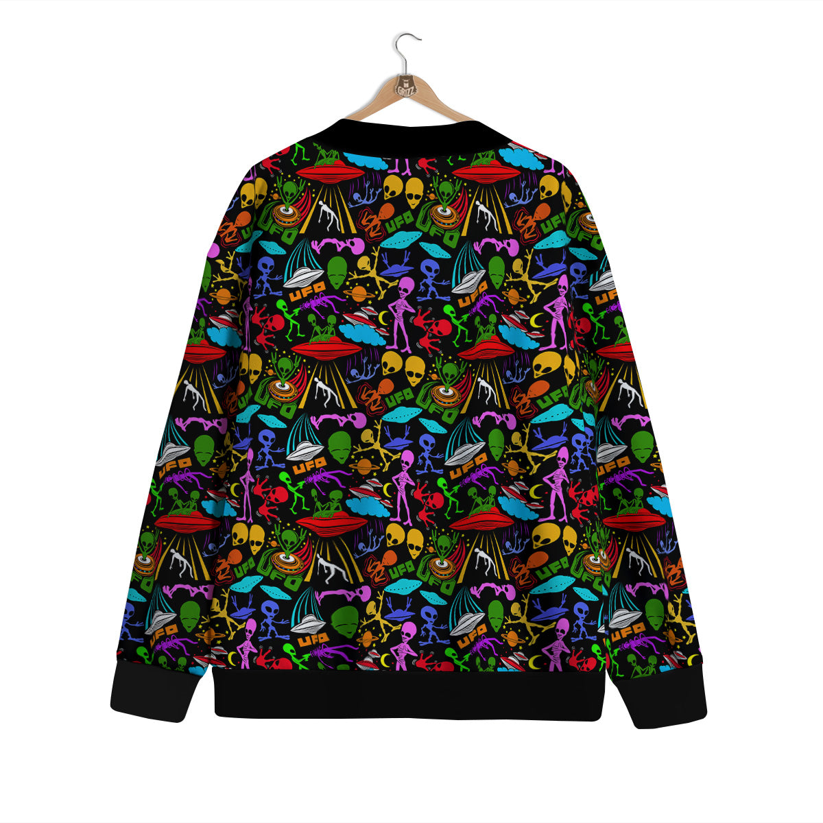 Extraterrestrial Aliens Colorful Print Pattern Cardigan-grizzshop