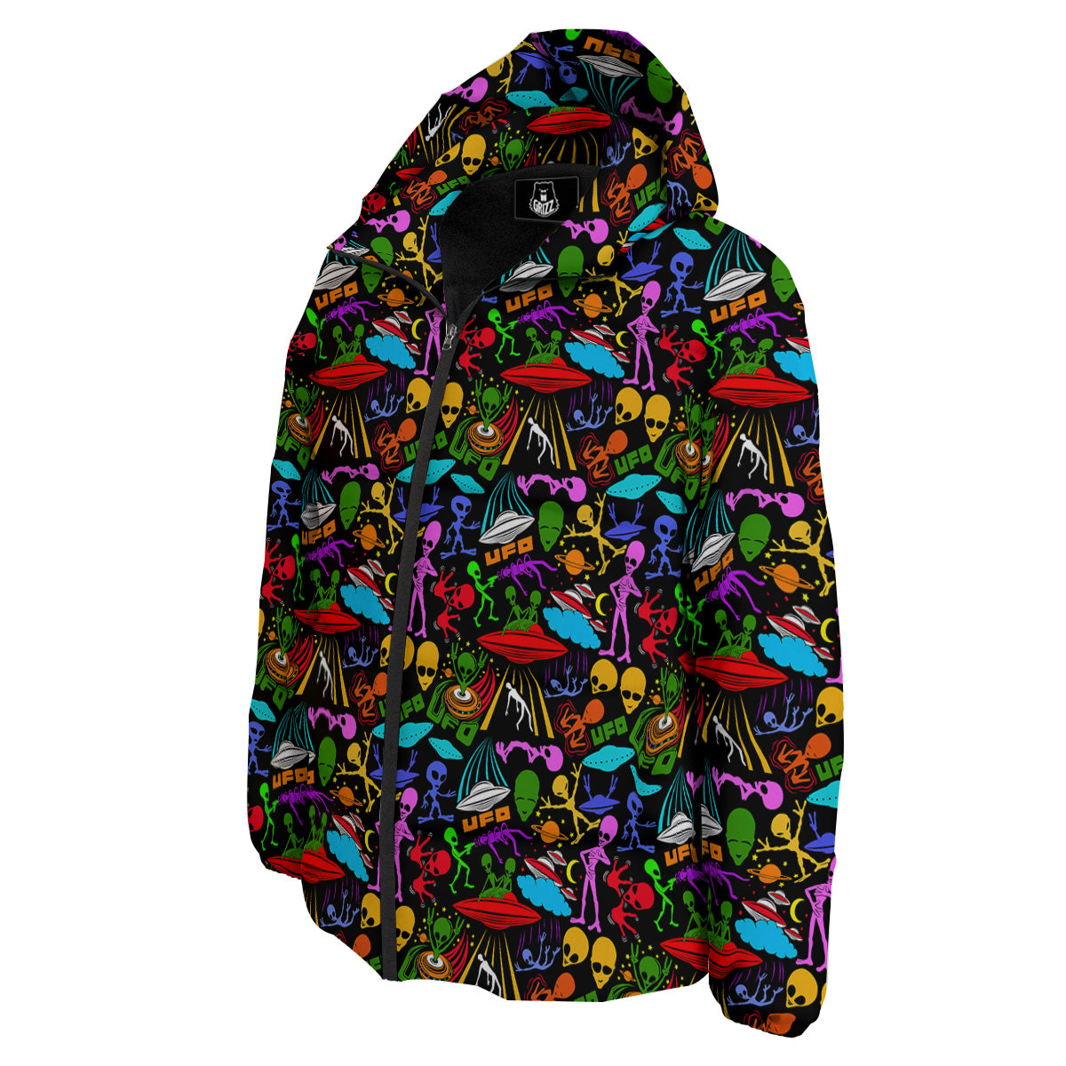 Extraterrestrial Aliens Colorful Print Pattern Down Jacket-grizzshop