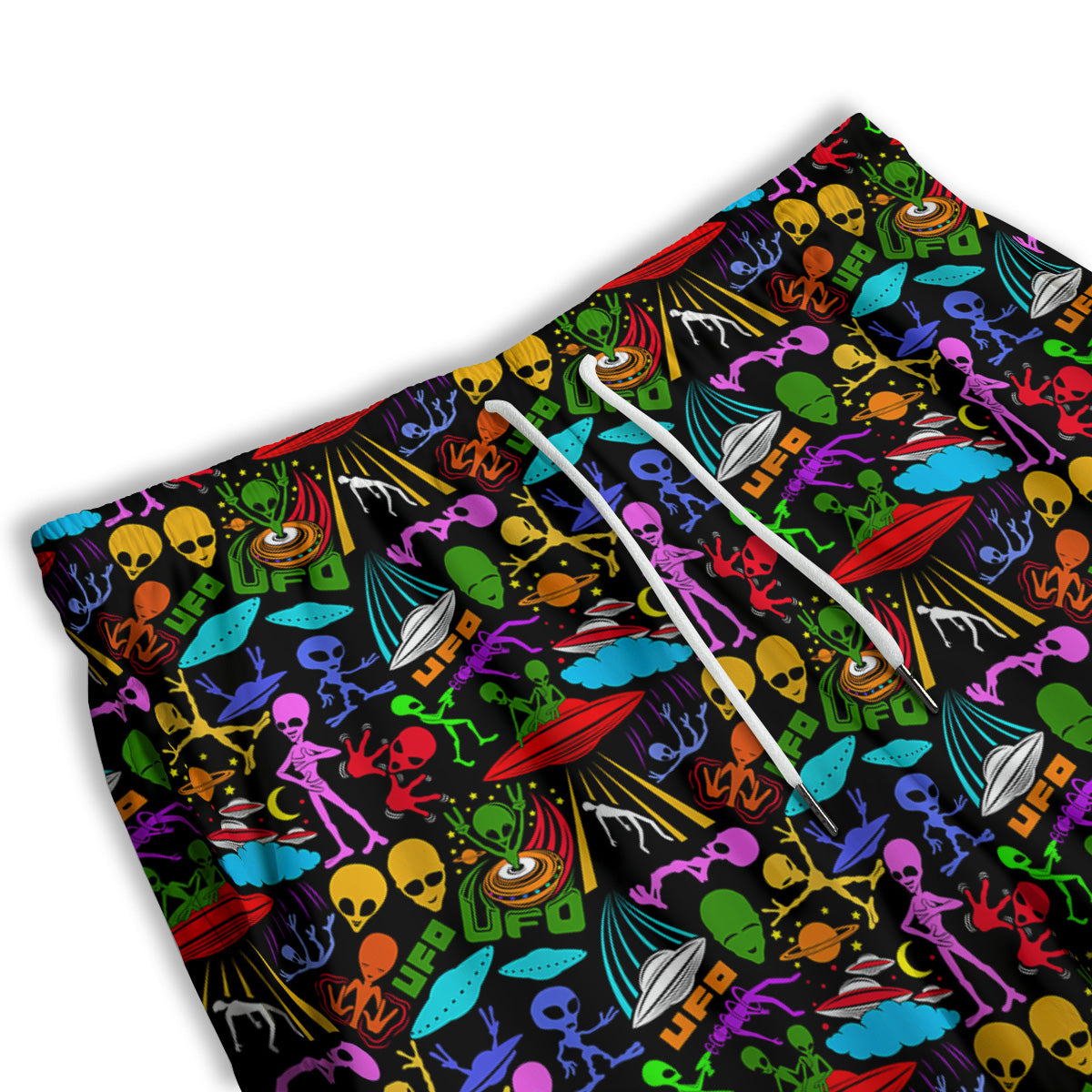 Extraterrestrial Aliens Colorful Print Pattern Men's Athletic Shorts