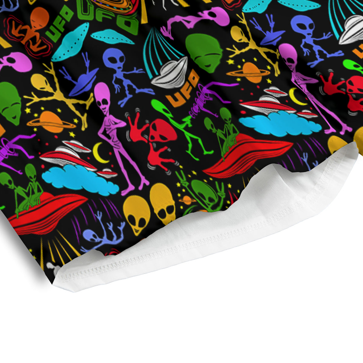 Extraterrestrial Aliens Colorful Print Pattern Men's Athletic Shorts
