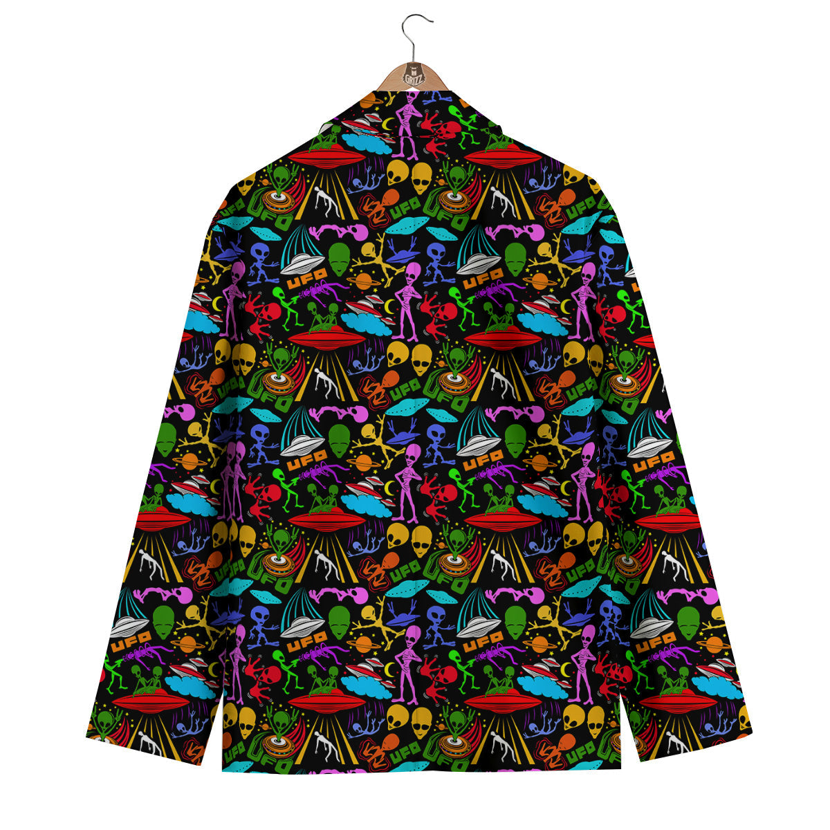 Extraterrestrial Aliens Colorful Print Pattern Men's Blazer-grizzshop