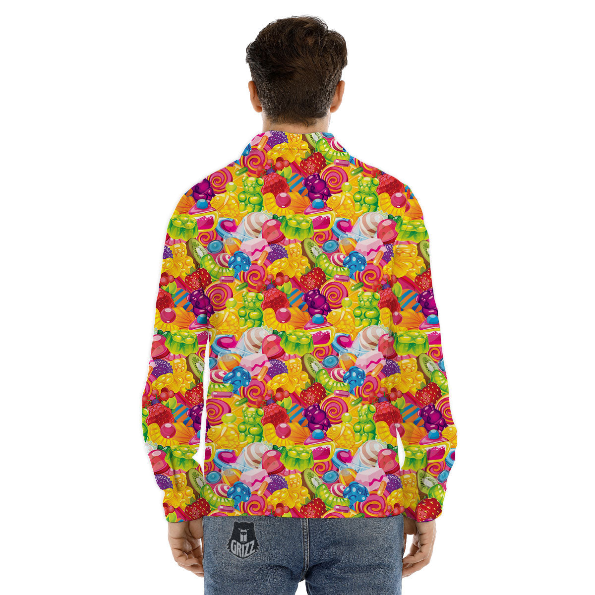 Extraterrestrial Aliens Colorful Print Pattern Men's Dress Shirts-grizzshop