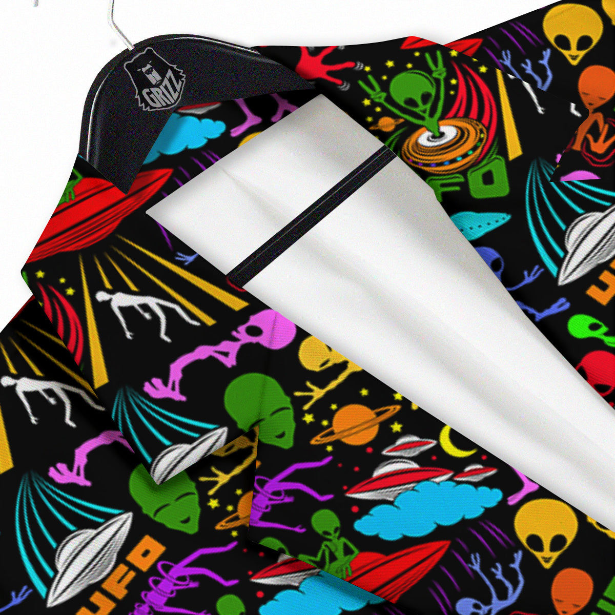 Extraterrestrial Aliens Colorful Print Pattern Men's Sport Coat-grizzshop