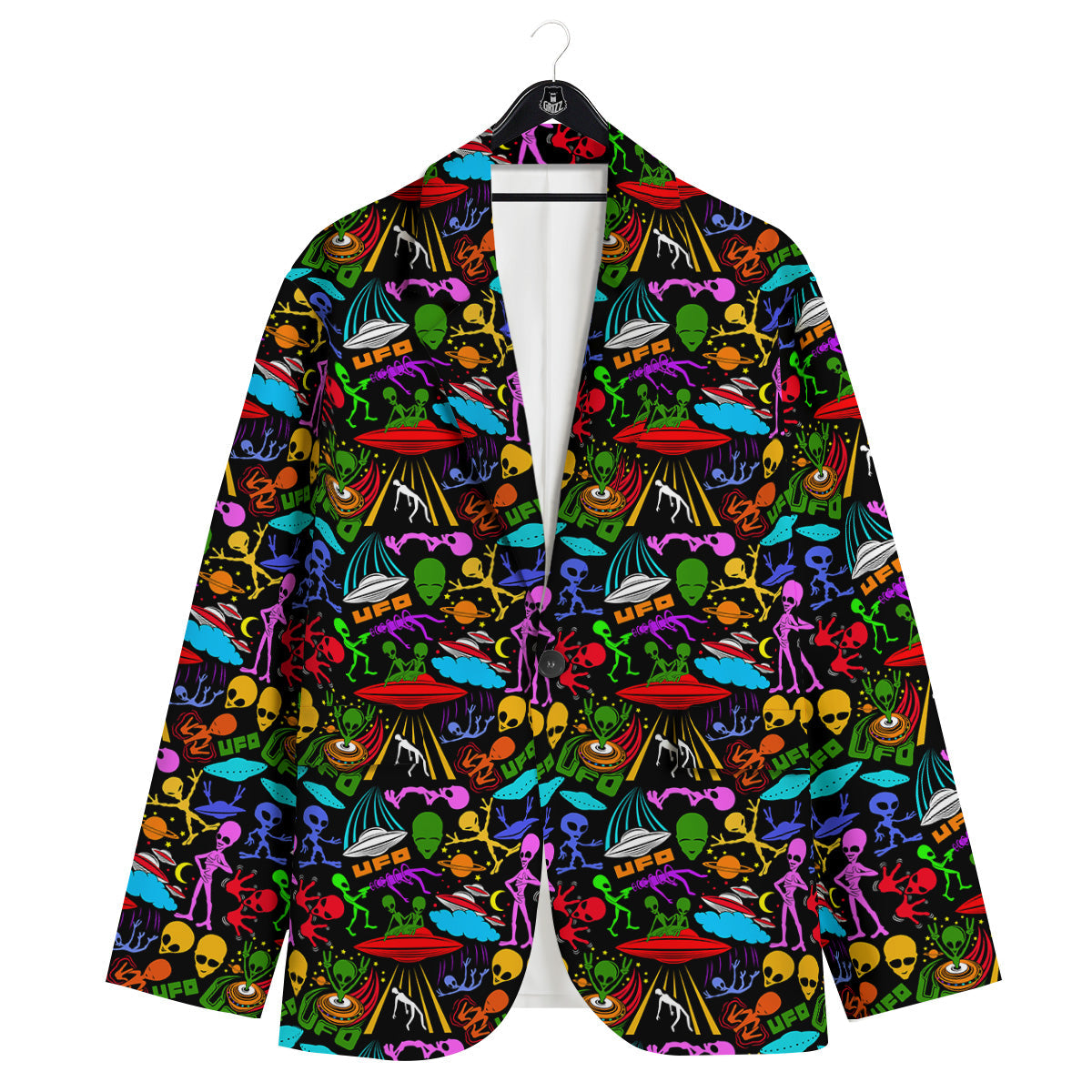 Extraterrestrial Aliens Colorful Print Pattern Men's Sport Coat-grizzshop