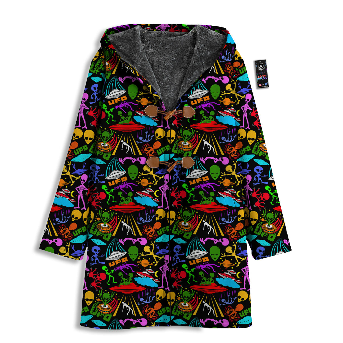 Extraterrestrial Aliens Colorful Print Pattern Men's Windbreaker Jacket-grizzshop