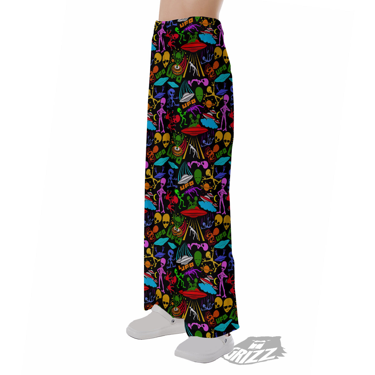 Extraterrestrial Aliens Colorful Print Pattern Pajama Pants-grizzshop