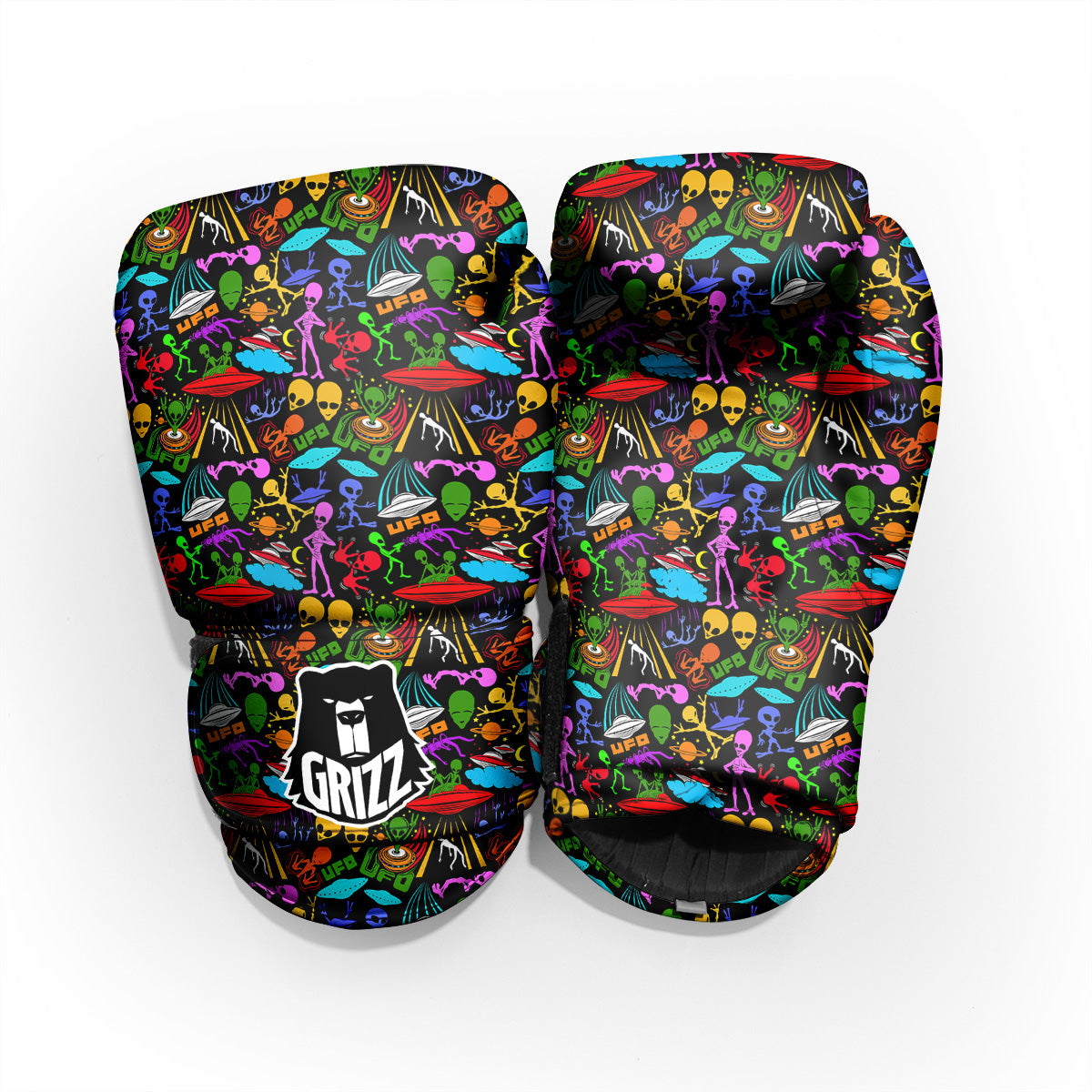 Extraterrestrial Aliens Colorful Print Pattern Pro Boxing Glove