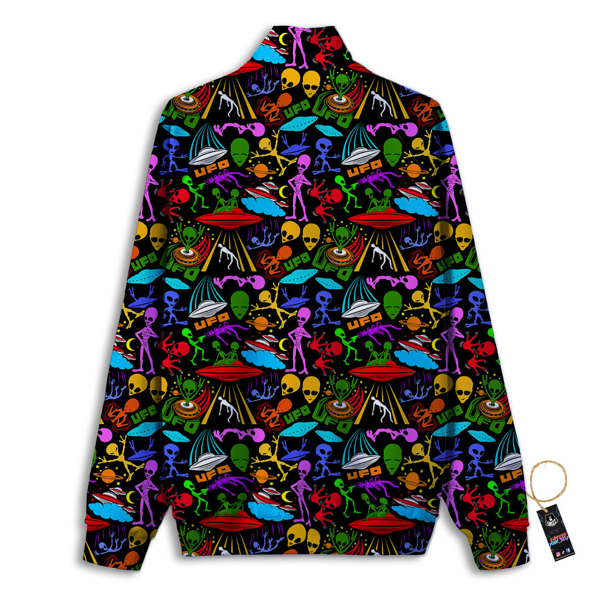 Extraterrestrial Aliens Colorful Print Pattern Track Jacket-grizzshop