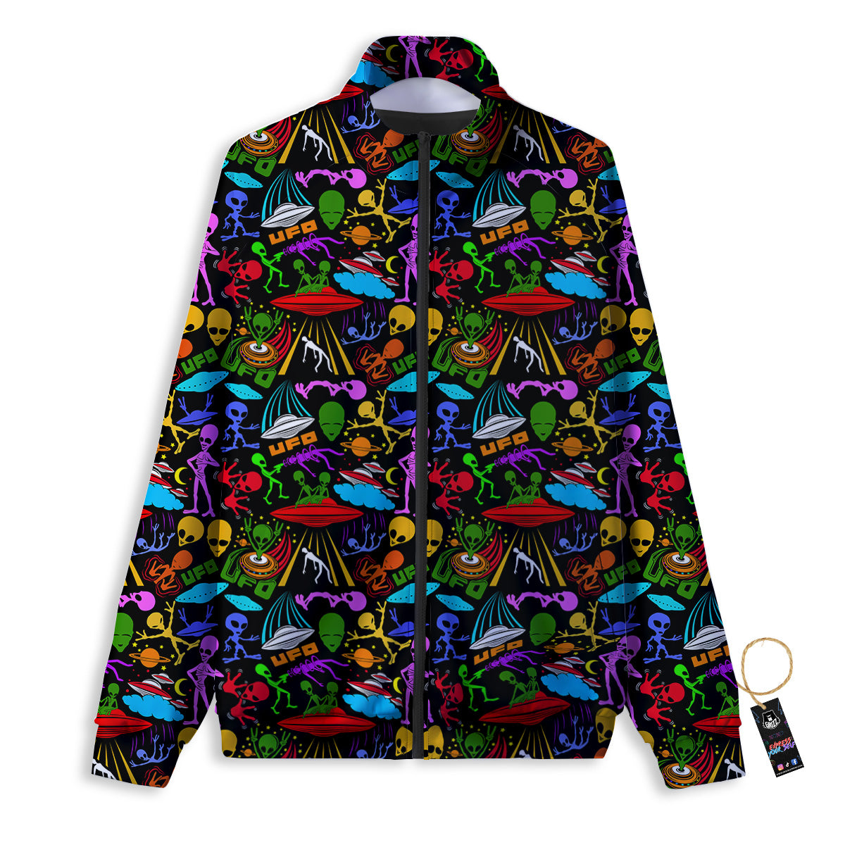 Extraterrestrial Aliens Colorful Print Pattern Track Jacket-grizzshop