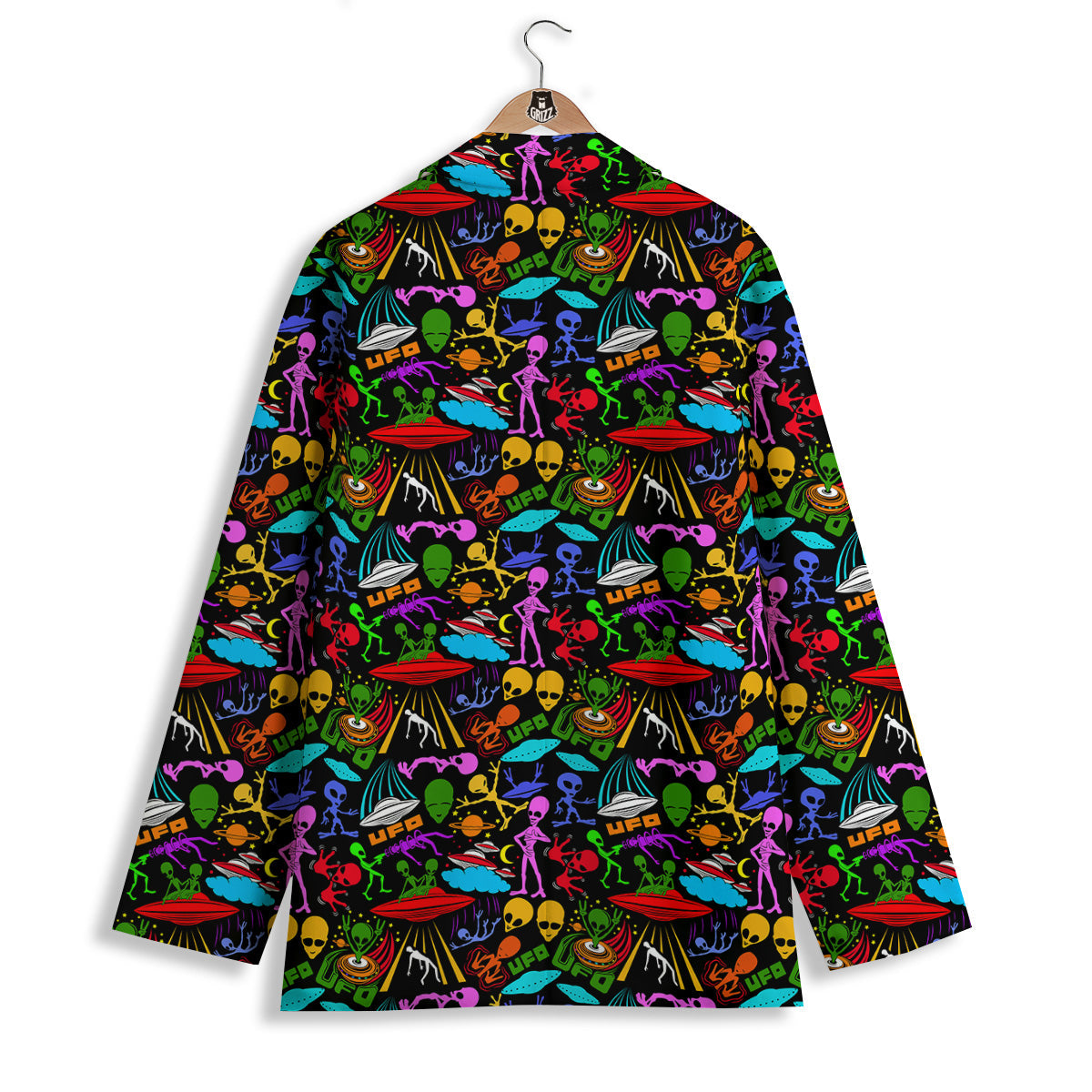 Extraterrestrial Aliens Colorful Print Pattern Women's Blazer-grizzshop