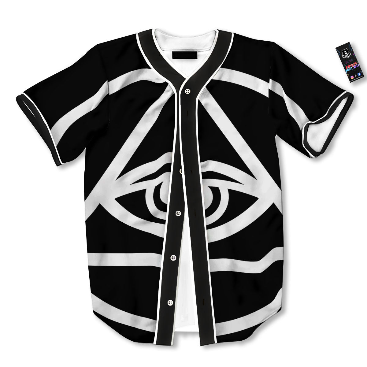 Eye Illuminati Print Baseball Jersey-grizzshop