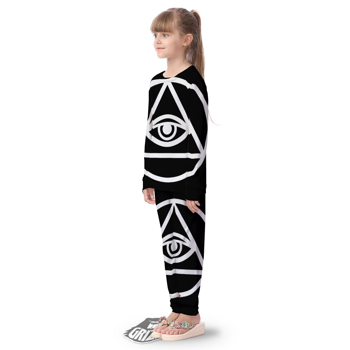 Eye Illuminati Print Kid's Pajamas-grizzshop