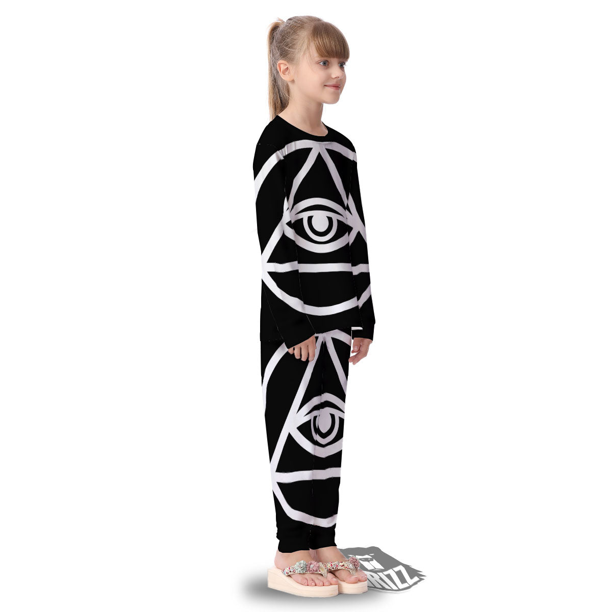 Eye Illuminati Print Kid's Pajamas-grizzshop