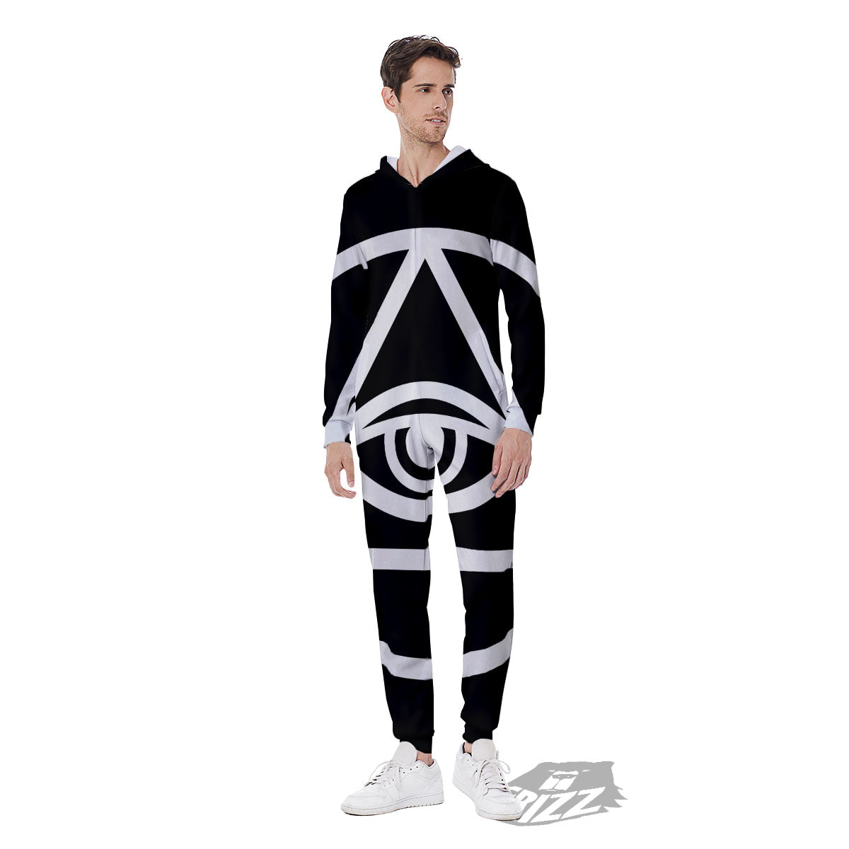 Eye Illuminati Print Men's Jumpsuit-grizzshop