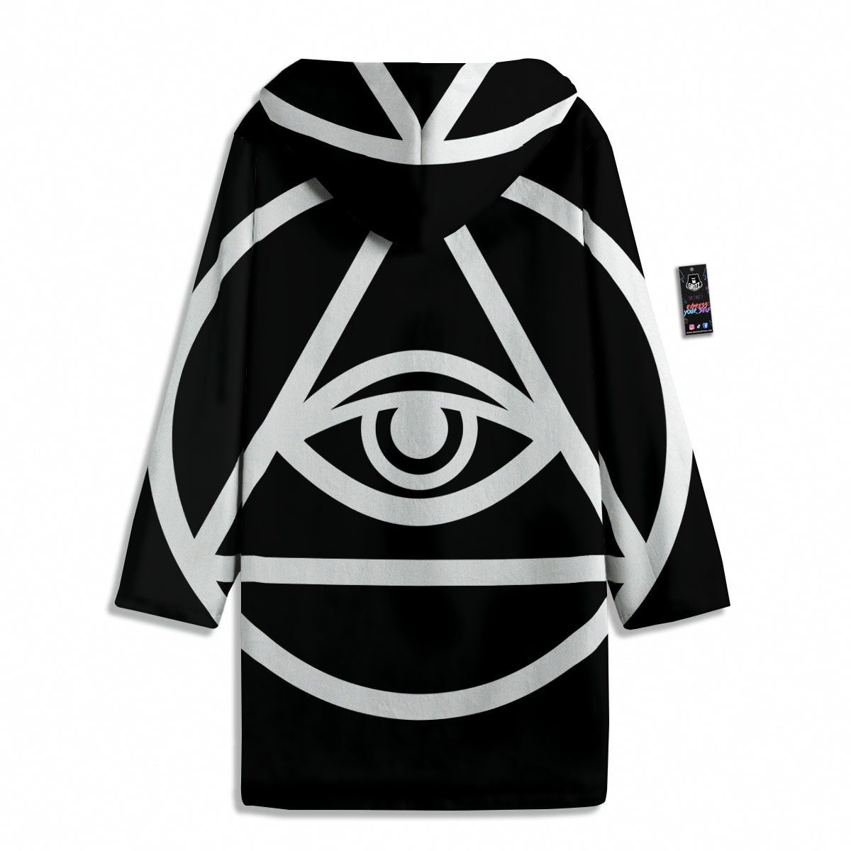 Eye Illuminati Print Men's Windbreaker Jacket-grizzshop