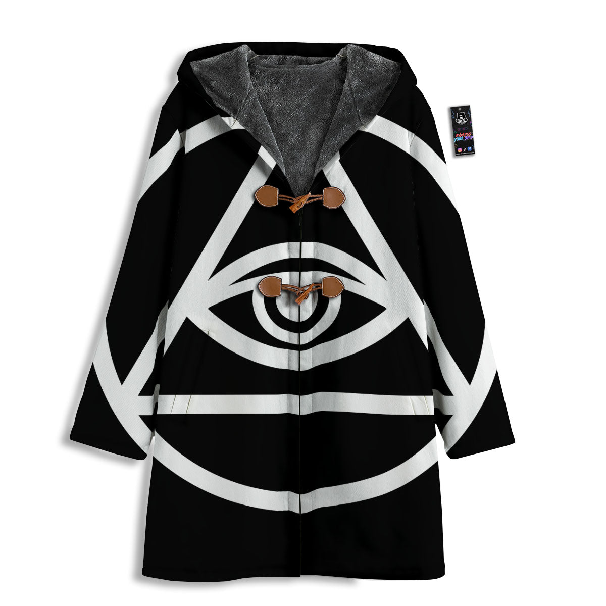 Eye Illuminati Print Men's Windbreaker Jacket-grizzshop