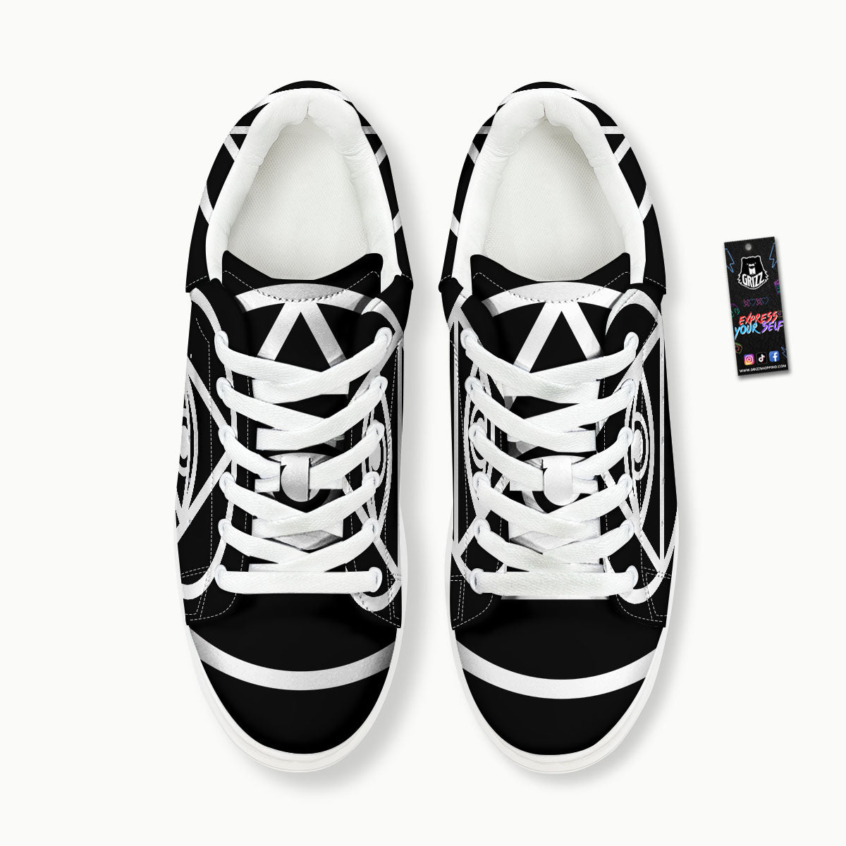 Eye Illuminati Print Platform Shoes-grizzshop