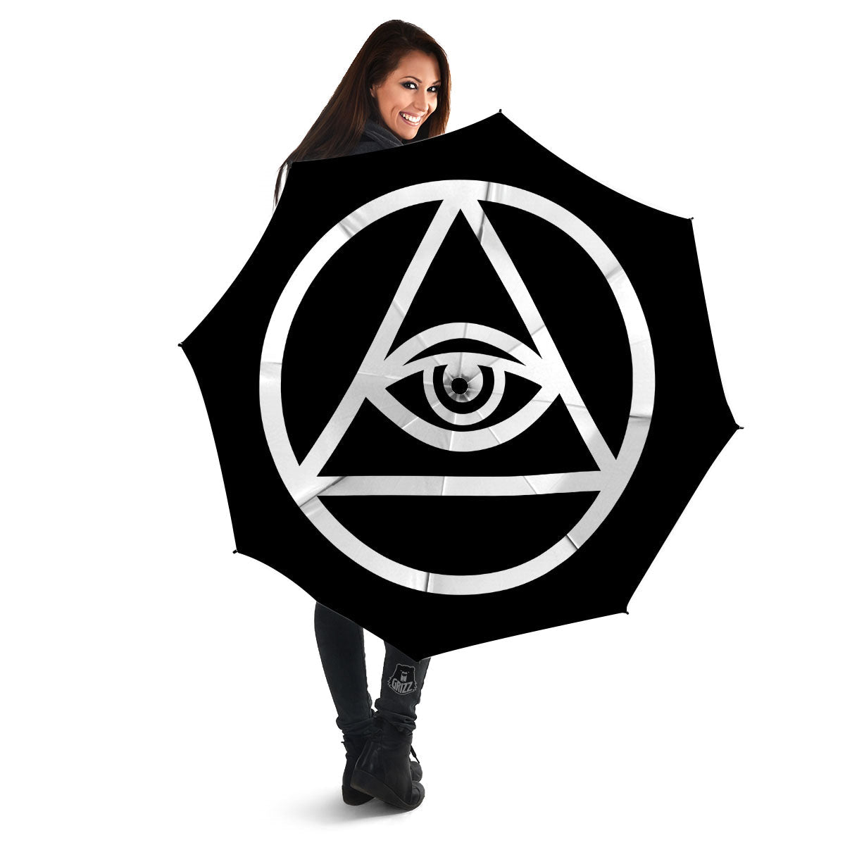 Eye Illuminati Print Umbrella-grizzshop