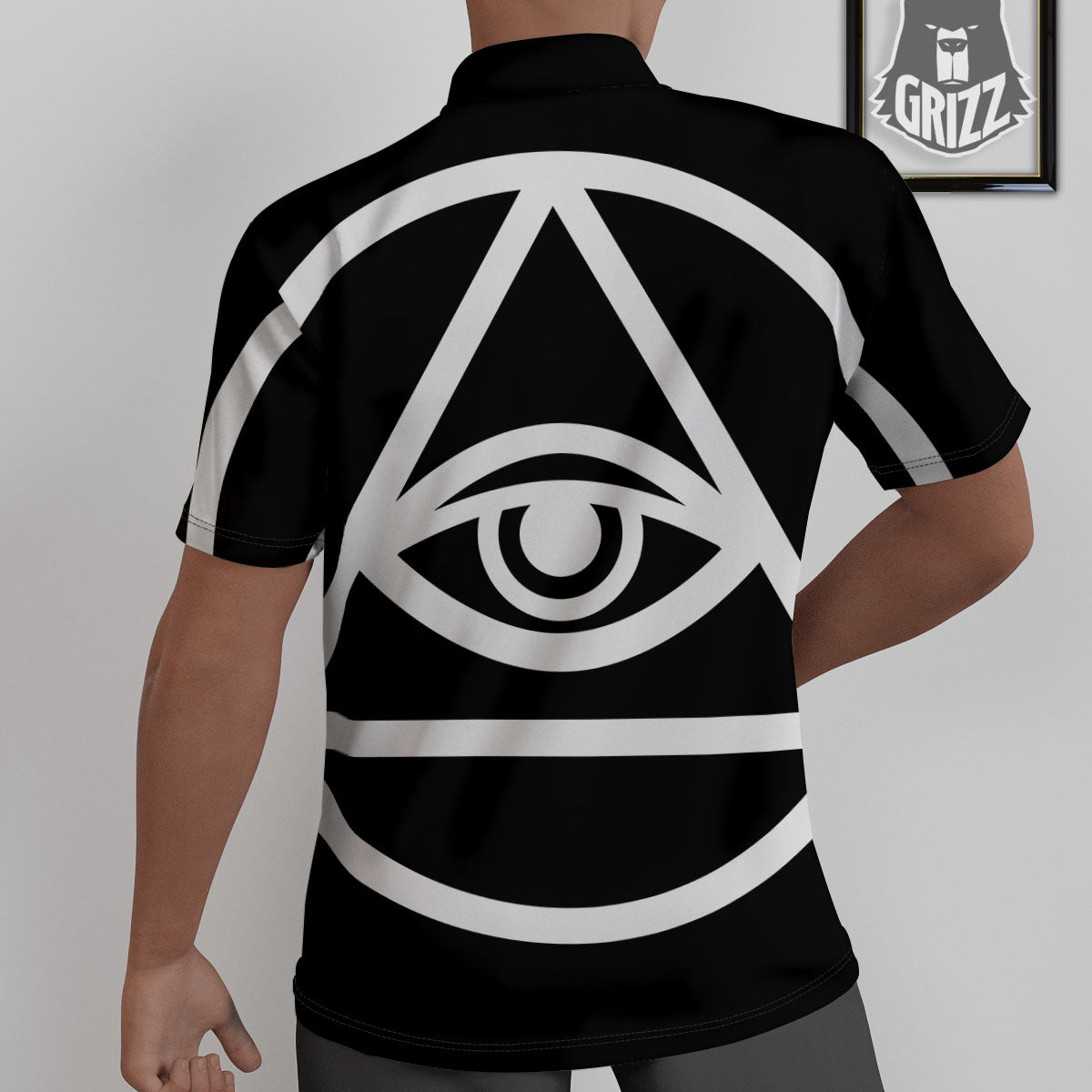 Eye Illuminati Print Untucked Shirts-grizzshop
