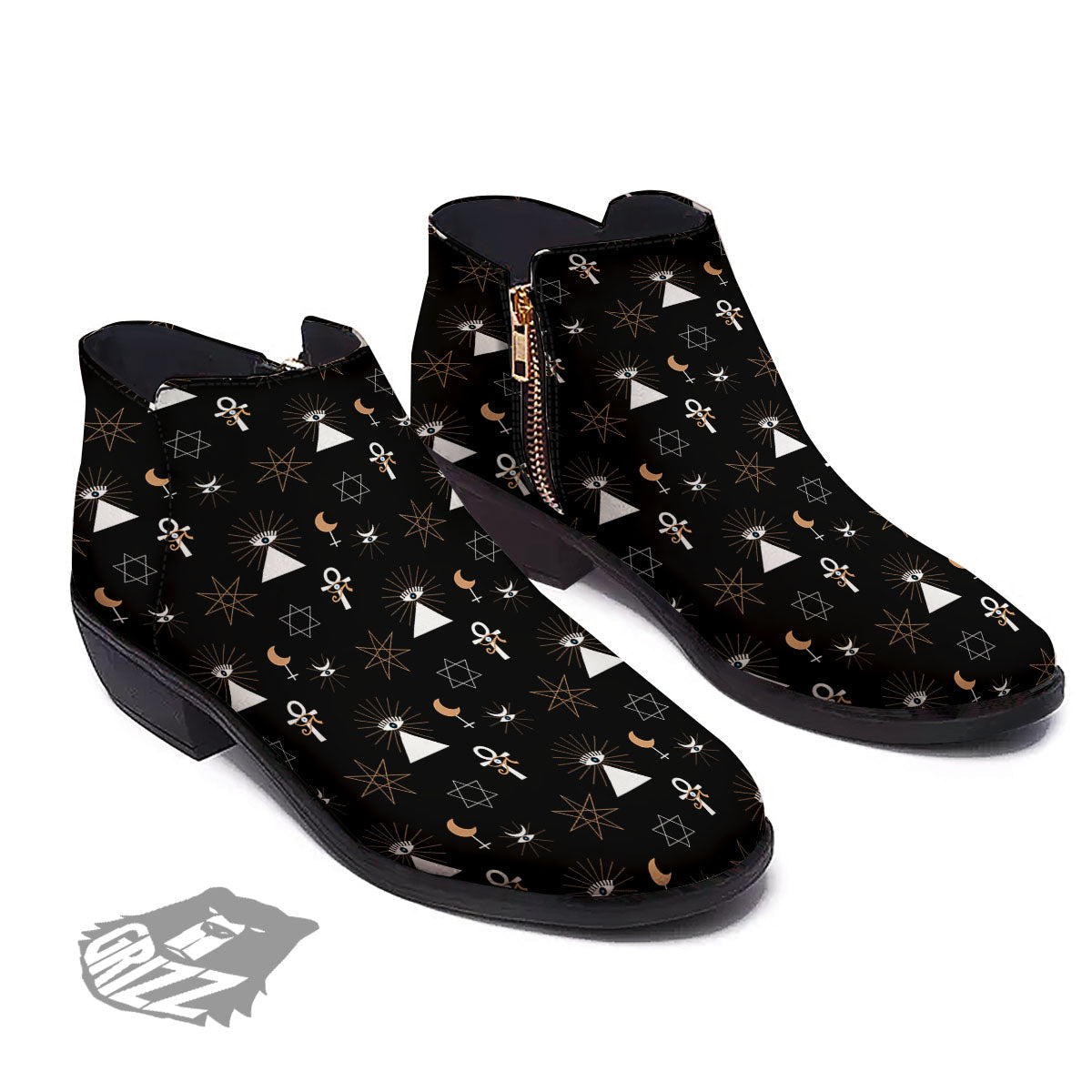 Eye Of Horus Egypt Print Pattern Ankle Boots-grizzshop