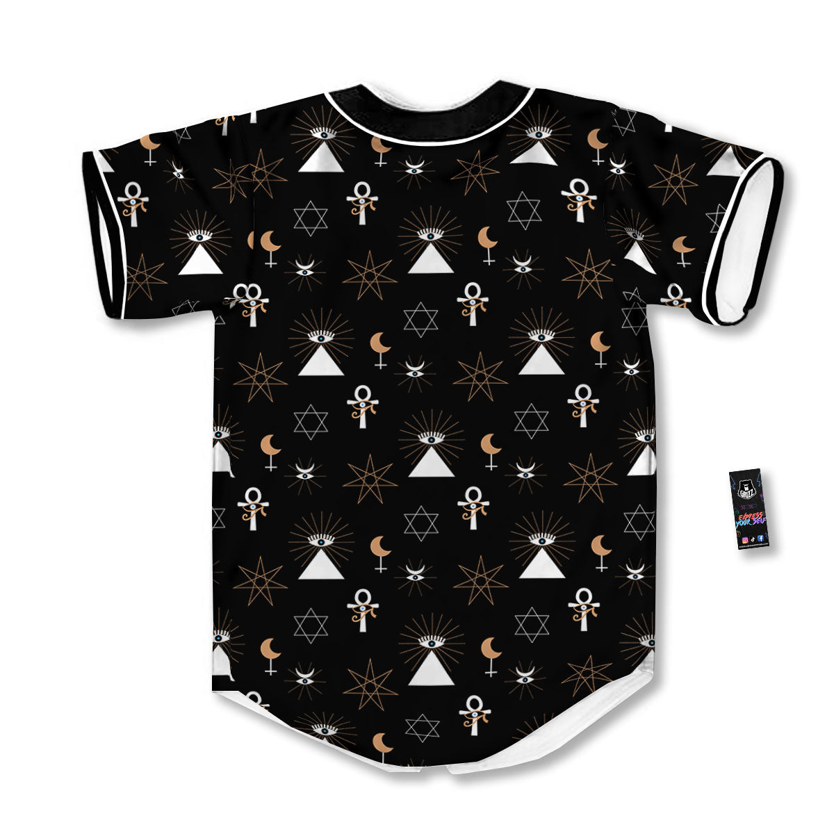 Eye Of Horus Egypt Print Pattern Baseball Jersey-grizzshop