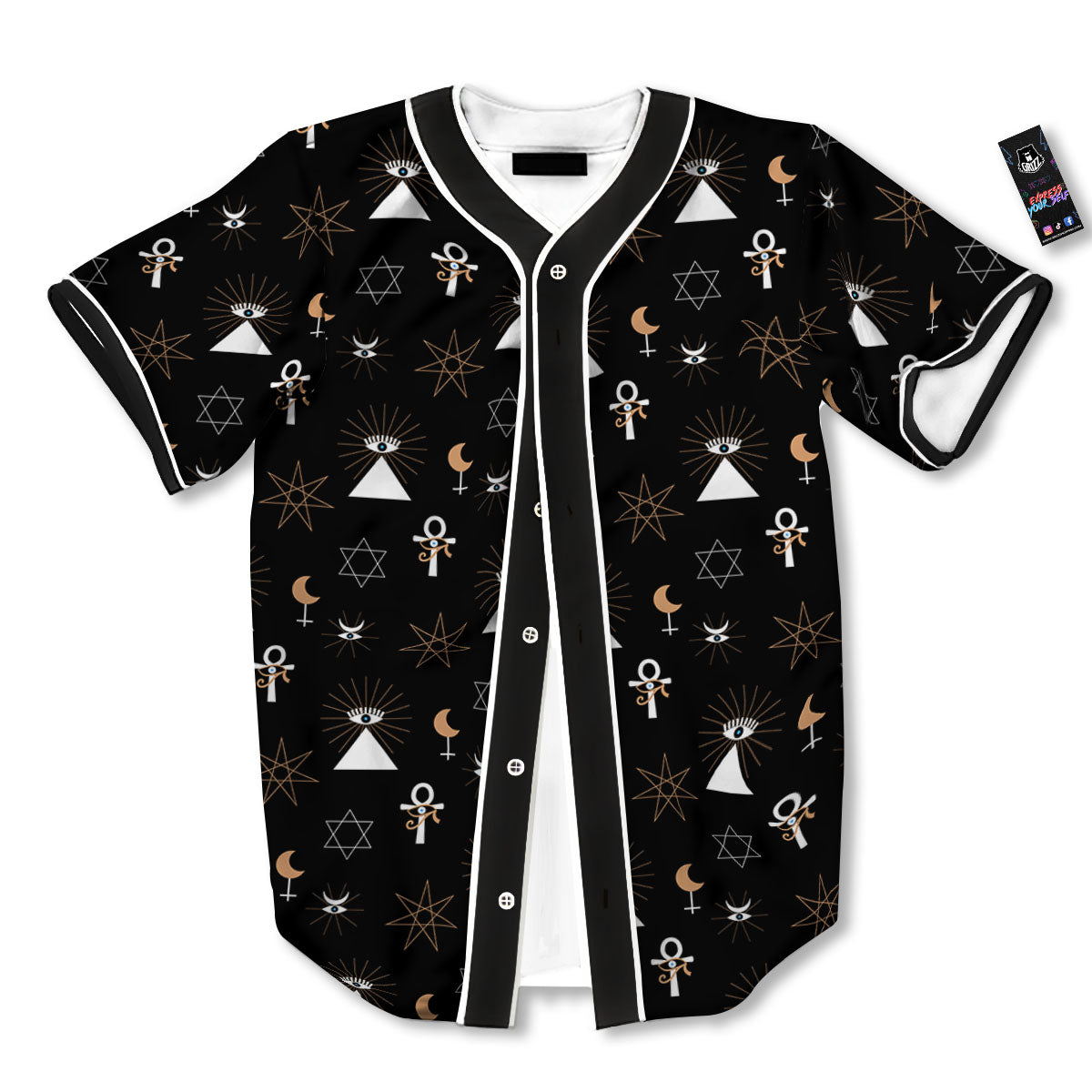 Eye Of Horus Egypt Print Pattern Baseball Jersey-grizzshop