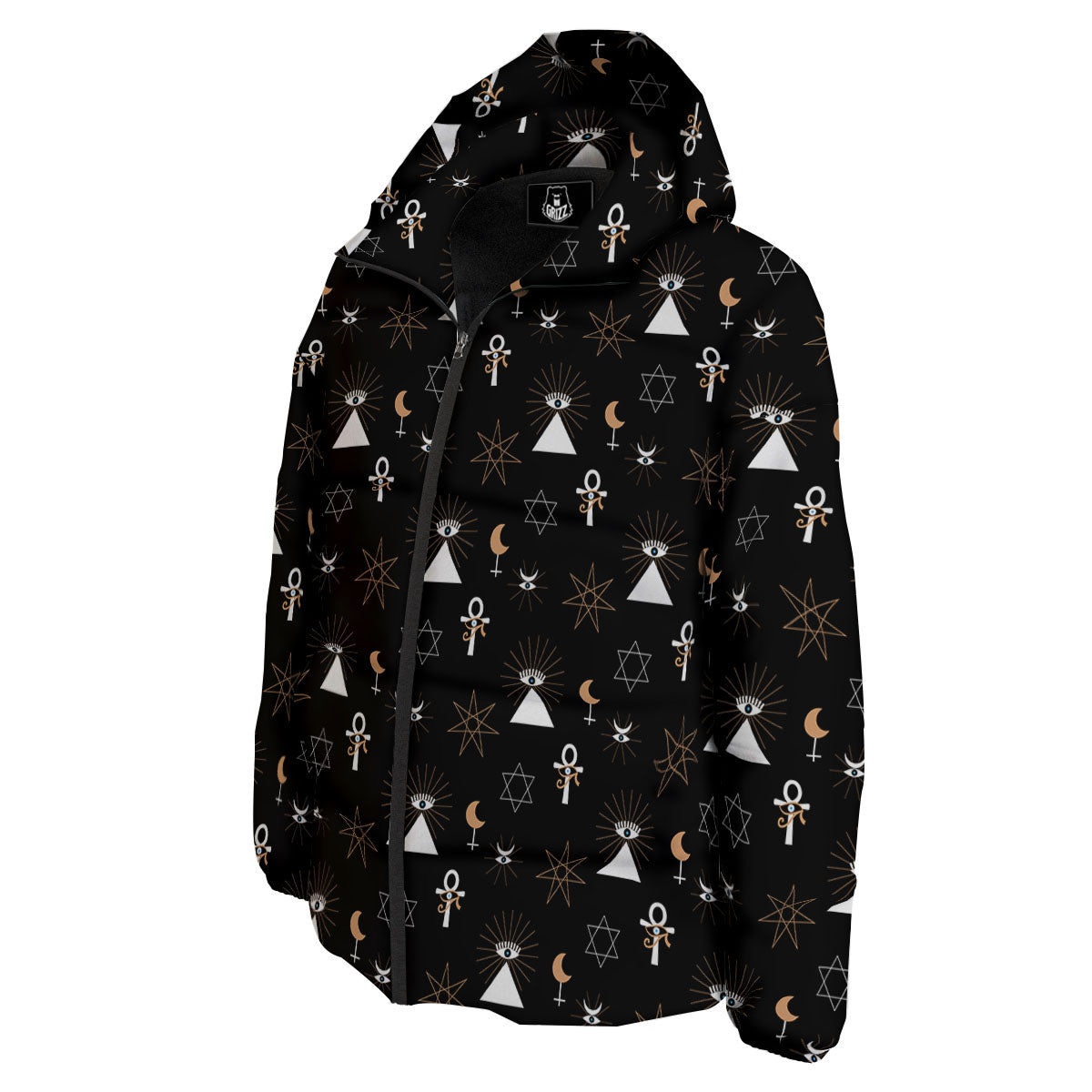 Eye Of Horus Egypt Print Pattern Down Jacket-grizzshop